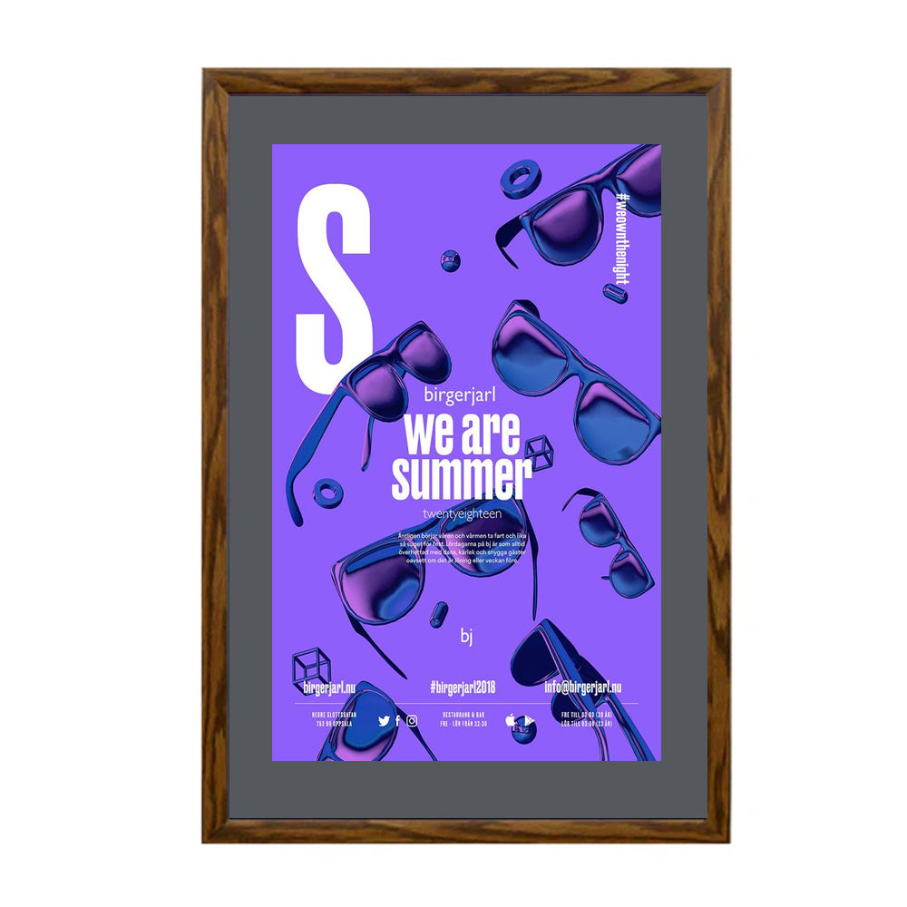 Premium 30x36 Designer Wood Snap Frames for Posters - 4 Wide Matboard Display - Perfect for Art Galleries, Home Decor & Office Presentations