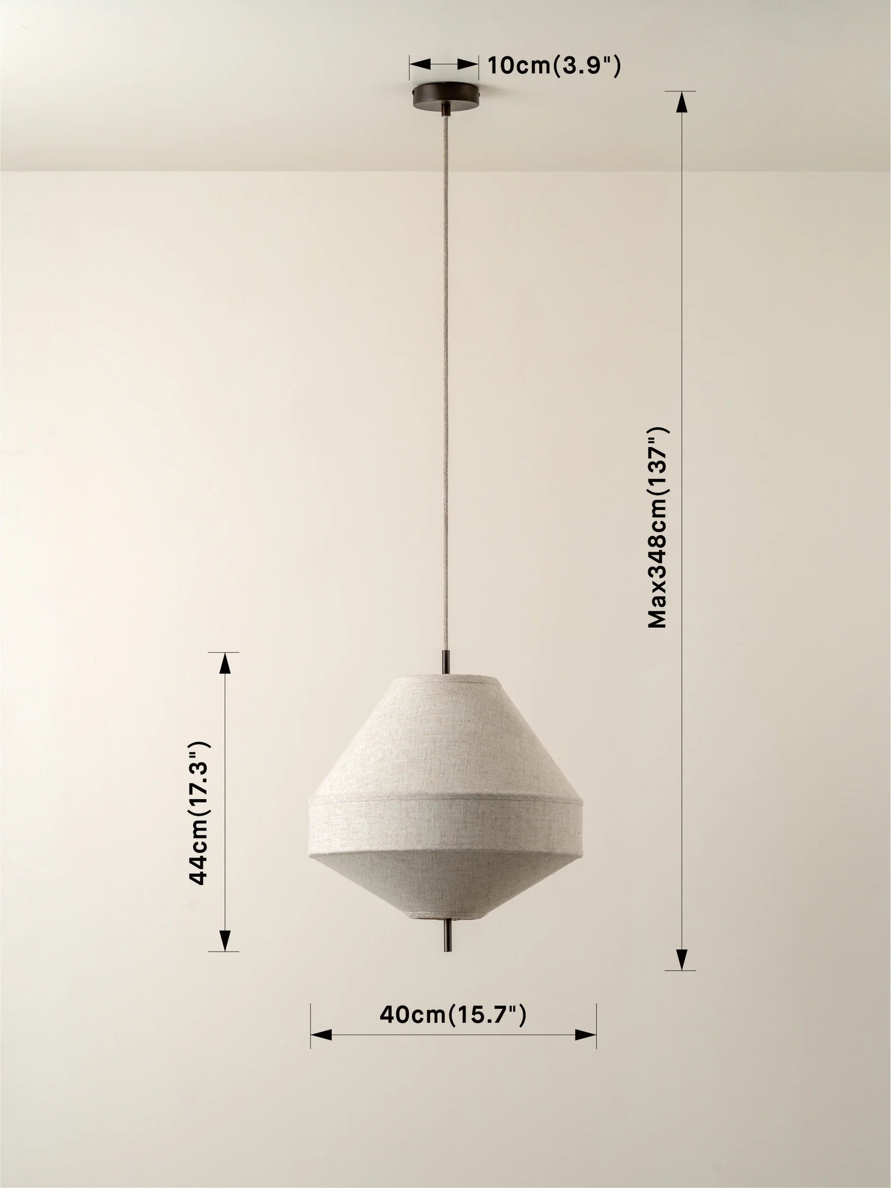 Solara Medium Aged Brass & Layered Natural Linen Pendant Light - Vintage Industrial Ceiling Fixture for Dining Room, Bedroom or Living Room Decor