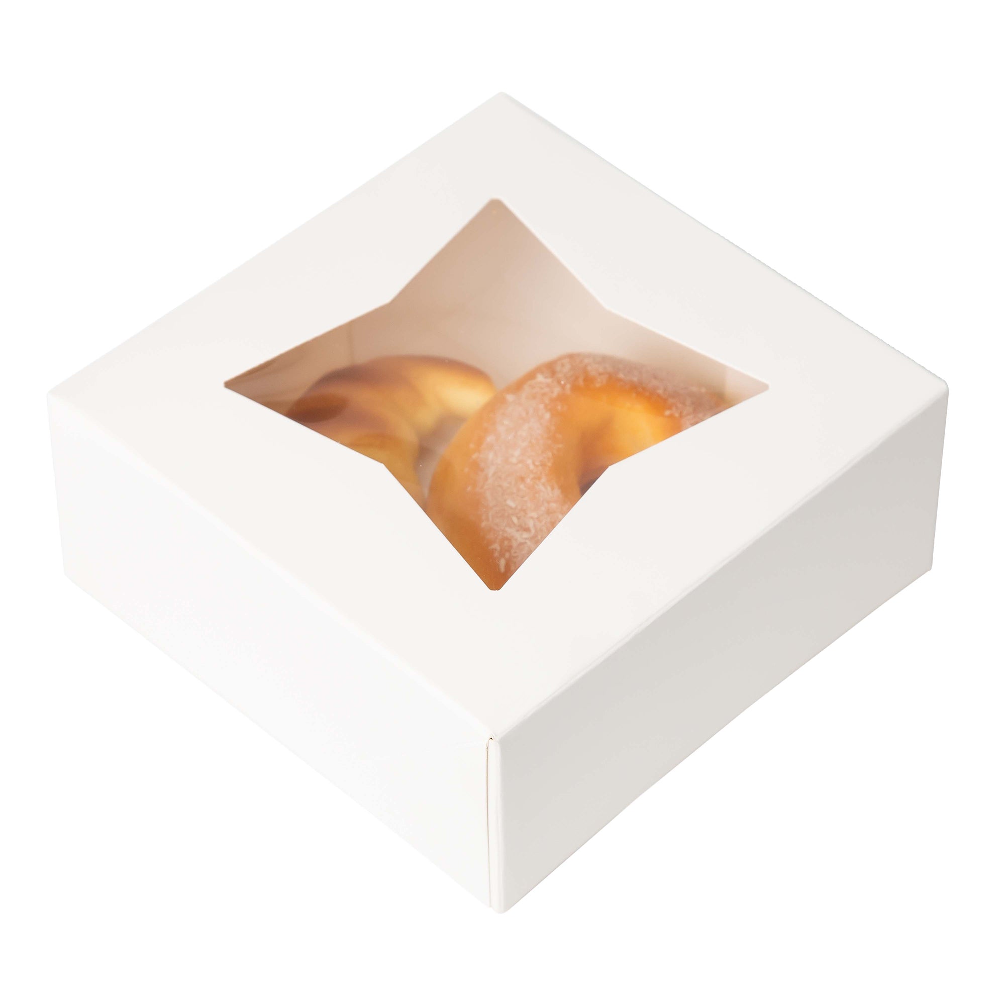 White Bakery Box 6x25ct - Perfect for Cupcakes, Cookies & Pastries | Eco-Friendly Takeout Packaging for Bakeries & Cafes