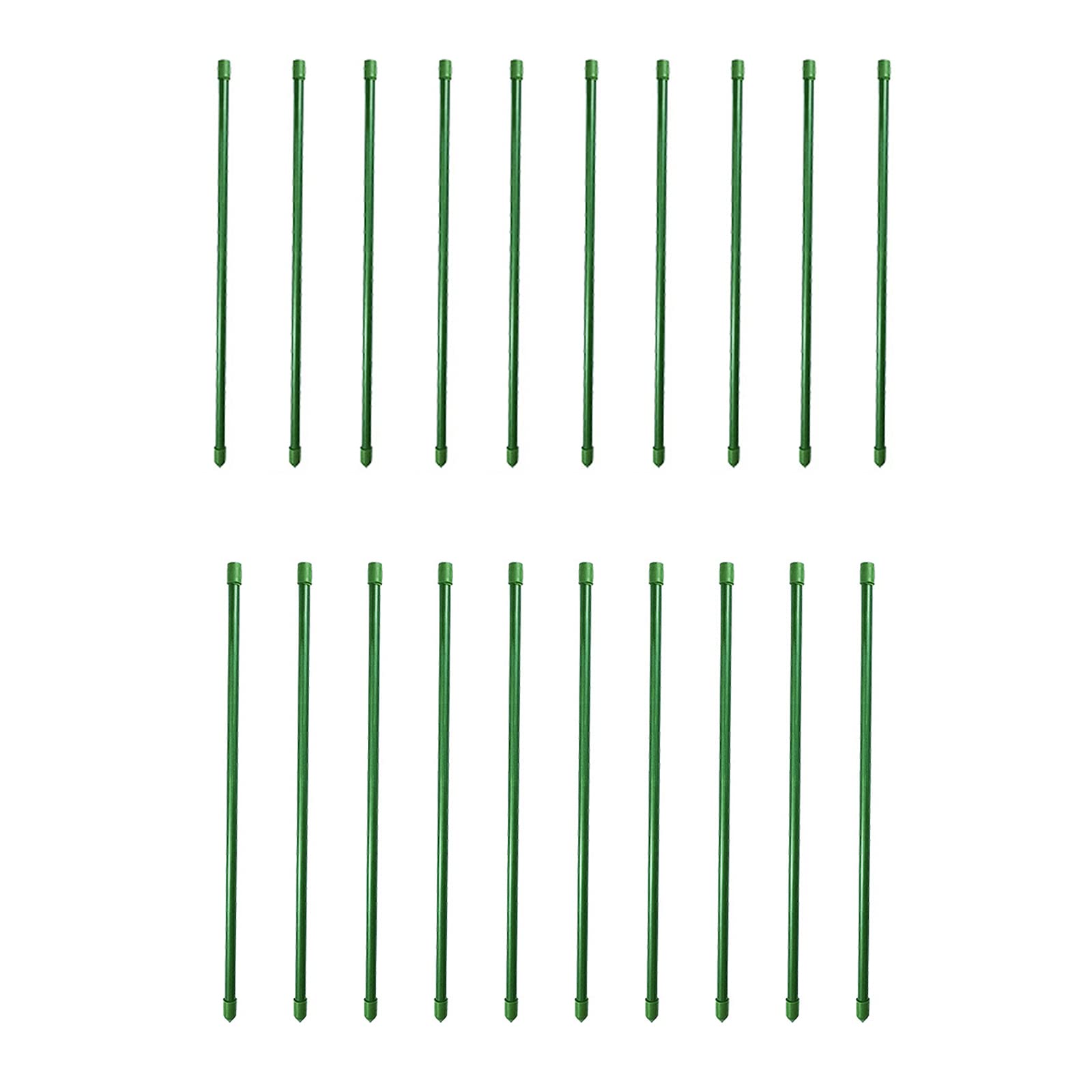 20 PCS Heavy Duty 18 Inch Garden Stakes - Sturdy Plastic Green Coated Plant Supports for Outdoor Gardening, Flowers, Vegetables & Home Decor | Perfect for Tomato, Vine & Climbing Plants Support