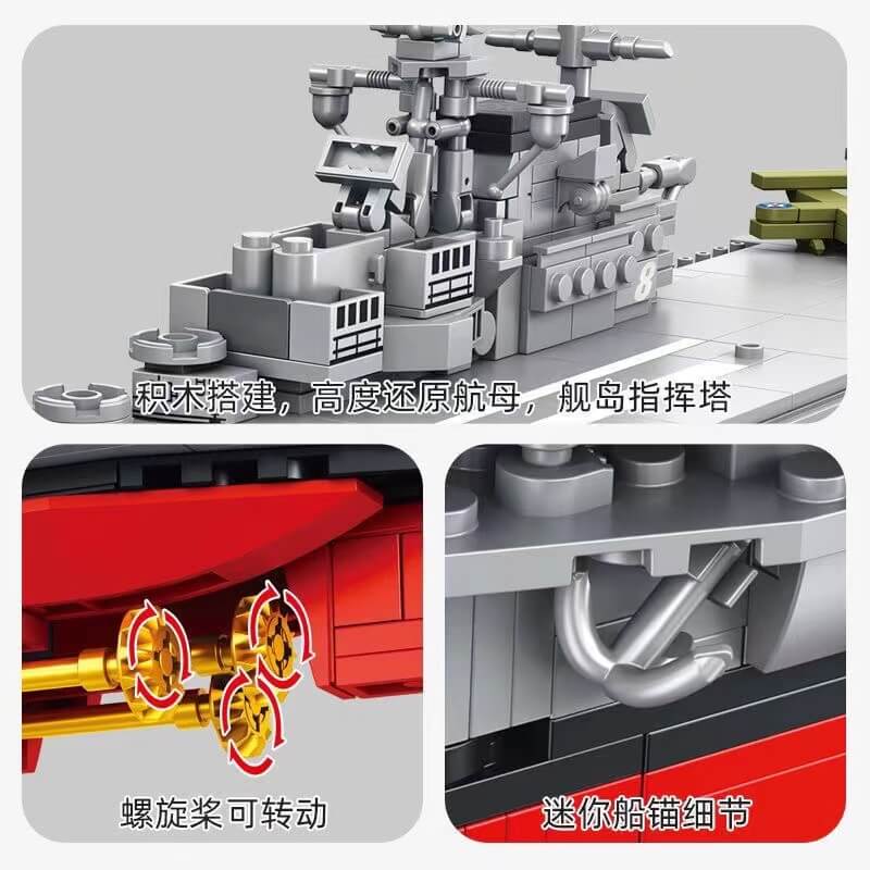 PANLOS 637003 Essex Class Aircraft Carrier Building Blocks - WWII Military Model Kit for Adults & Collectors - Perfect for Display, Gifts & History Enthusiasts
