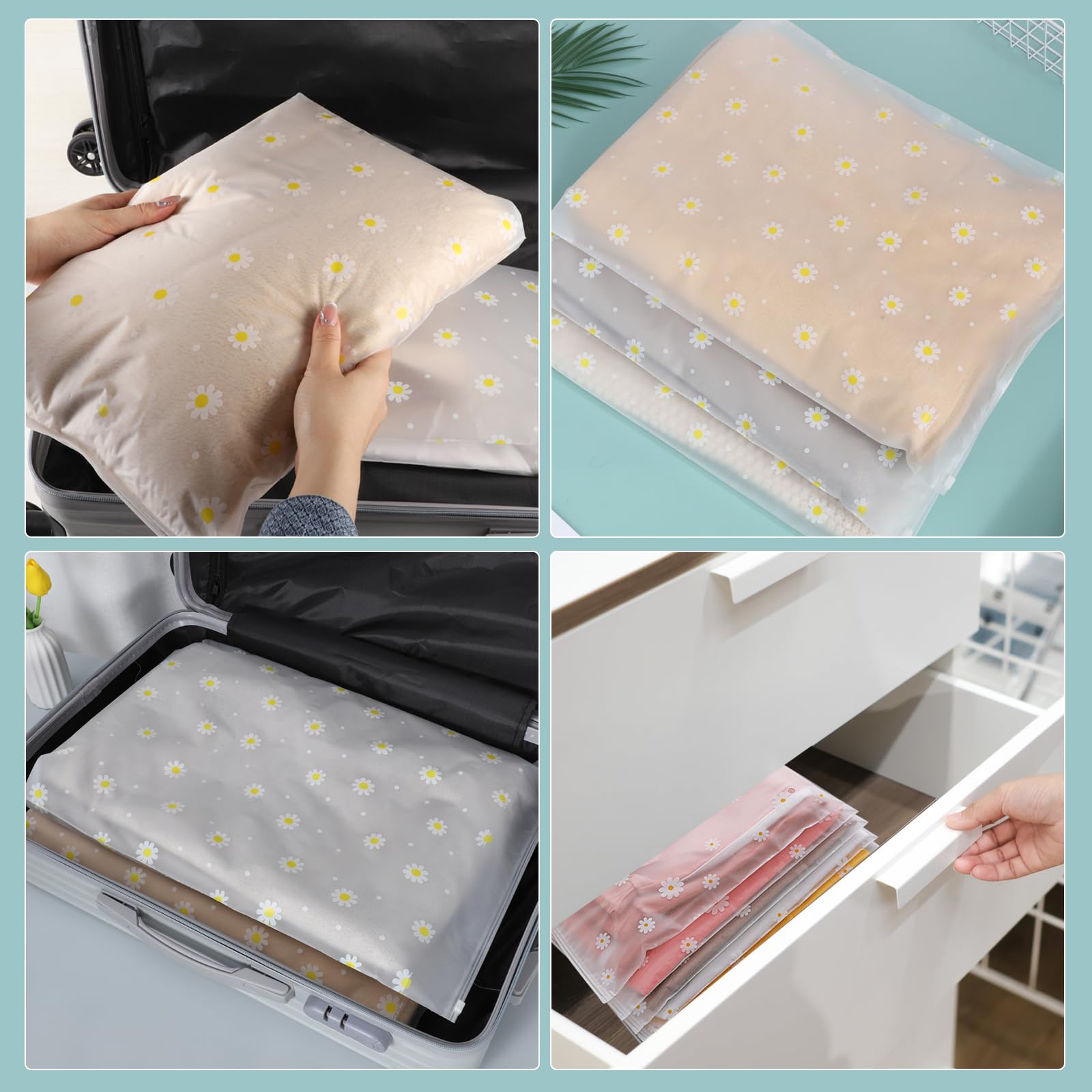 25 Pack Reusable Ziplock Storage Bags 40x50cm - Large Clear Waterproof Plastic Seal Bags for Travel, Hospital, Clothes, Shoes & Cosmetics Organization | Perfect for Luggage Packing, Home Storage & Travel Accessories