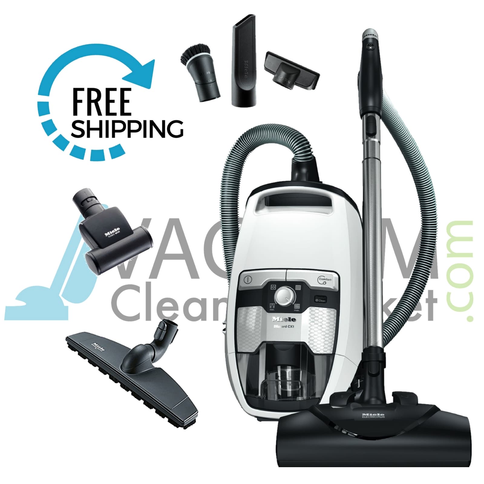 Miele Blizzard CX1 Bagless Canister Vacuum Cleaner for Pet Hair - Powerful Suction for Cats & Dogs - Ideal for Hardwood Floors, Carpets & Home Cleaning