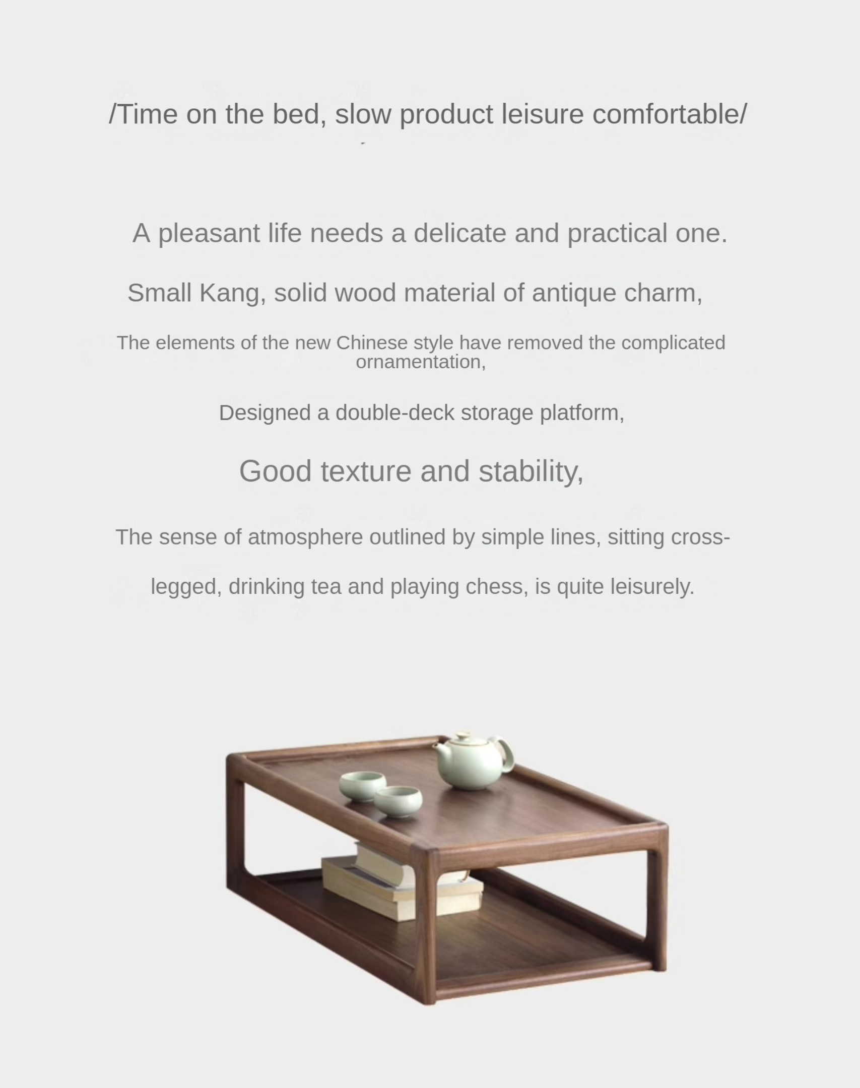 Premium Black Walnut, Ash & Oak Solid Wood Japanese Tatami Tea Table - Traditional Zen Style Low Table for Tea Ceremony, Meditation & Living Room Decor