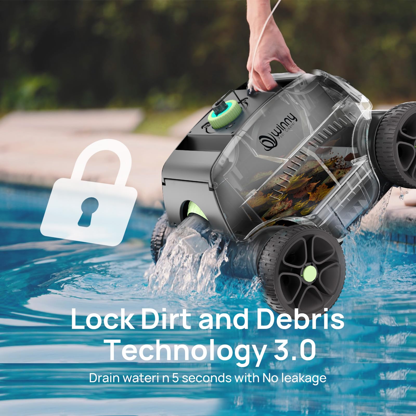 Best Cordless Robotic Pool Vacuum for Above Ground Pools - Powerful Suction, 130min Runtime, 6600mAh Battery - Ideal for Flat Pools Up to 1300 Sq.ft - Perfect for Weekly Cleaning & Maintenance of Small to Medium Pools