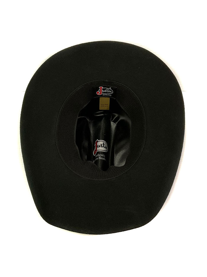 Justin JF0242BKJR40 Youth 2X Blackhills Felt Cowboy Hat - Black Western Style Hat for Kids & Teens - Perfect for Rodeos, Halloween Costumes & Western Themed Parties