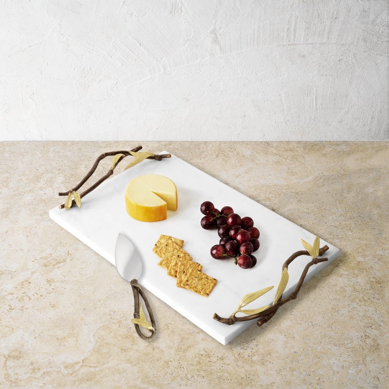 Premium Bamboo Zen Garden Cheese Board Set with Knife - Elegant Charcuterie Tray for Wine Parties, Picnics & Home Entertaining