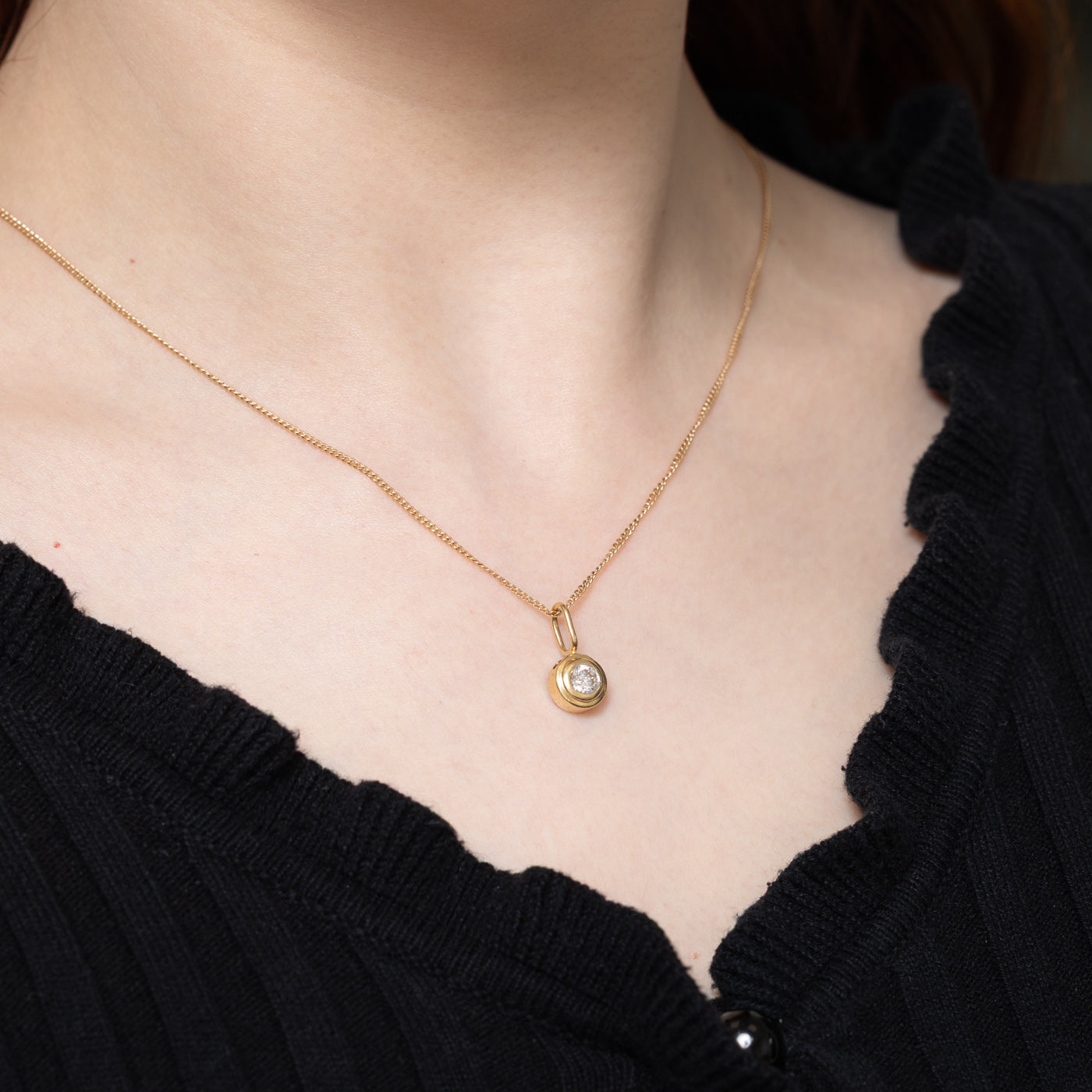 0.39ct Solitaire Bezel Set Diamond Pendant Necklace - Elegant Jewelry Gift for Women, Perfect for Anniversary, Birthday & Valentine's Day