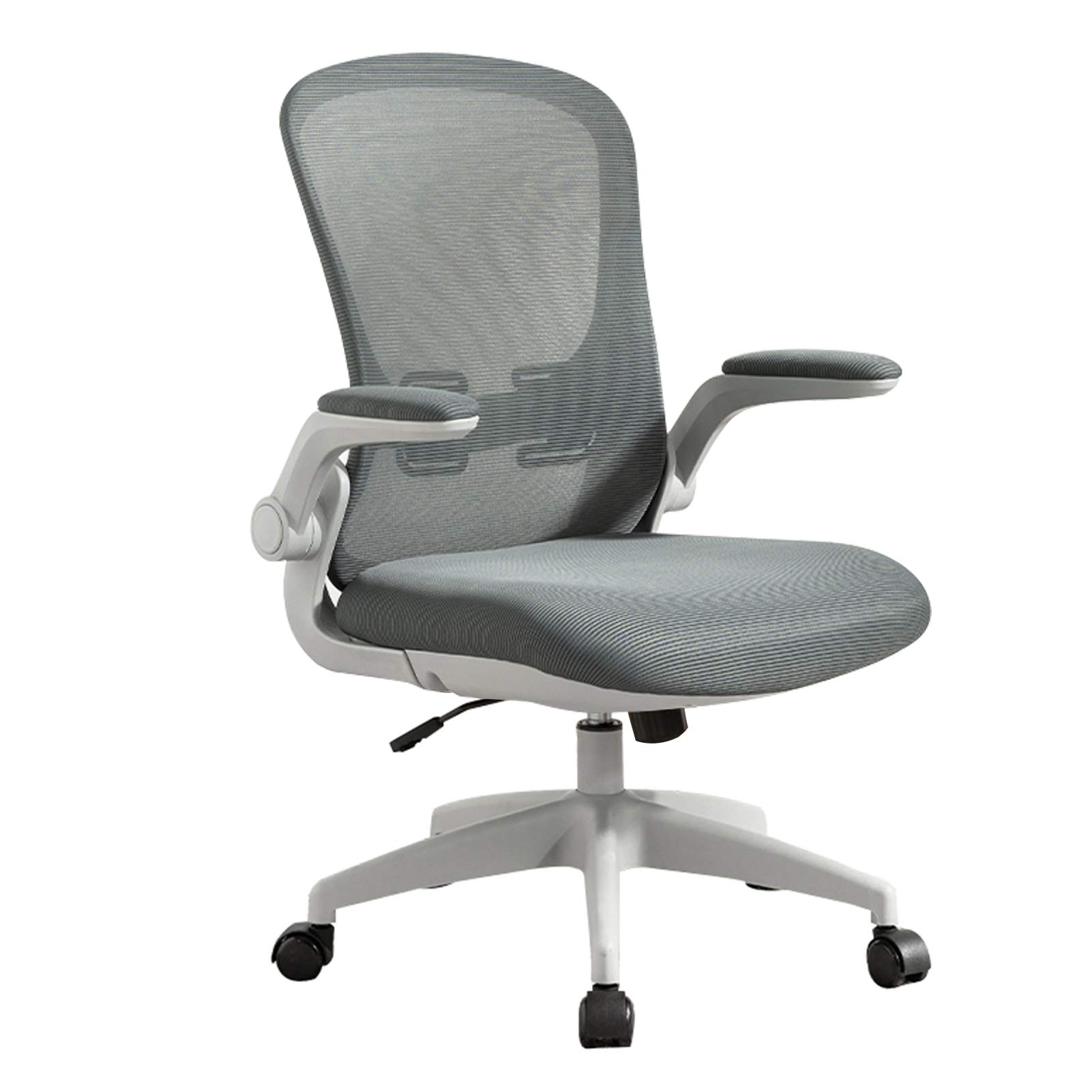 Ergonomic Swivel Office Chair - Adjustable Mid Back Mesh Computer Desk Chair with Armrests & Silent Casters for Home & Workspace | Comfortable Rolling Chair for Long Hours of Work, Gaming & Study