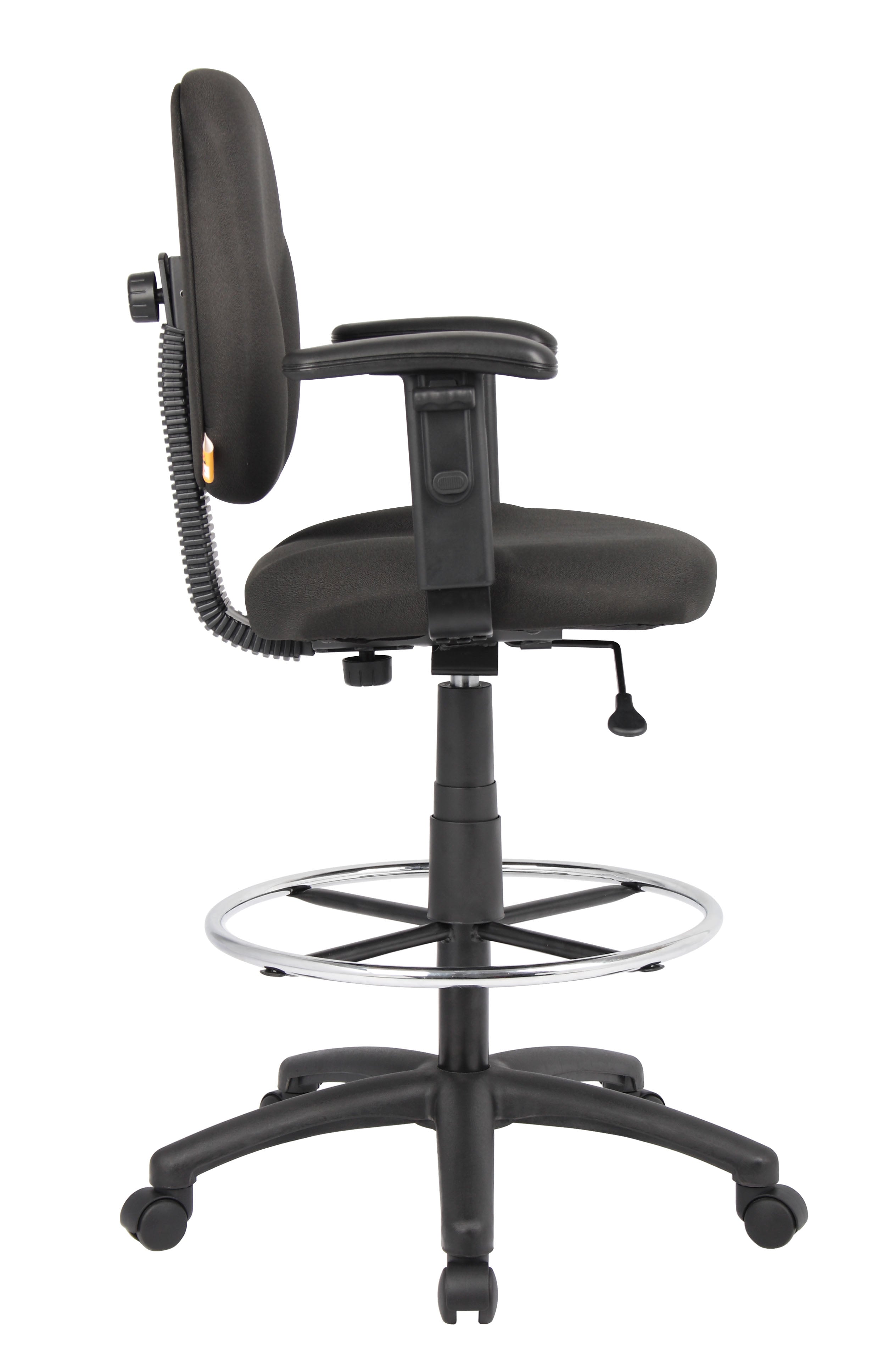 Ergonomic Adjustable Fabric Drafting Stool with Footrest - Perfect for Architects, Artists & Tattoo Studios - Comfortable Seating for Long Work Sessions