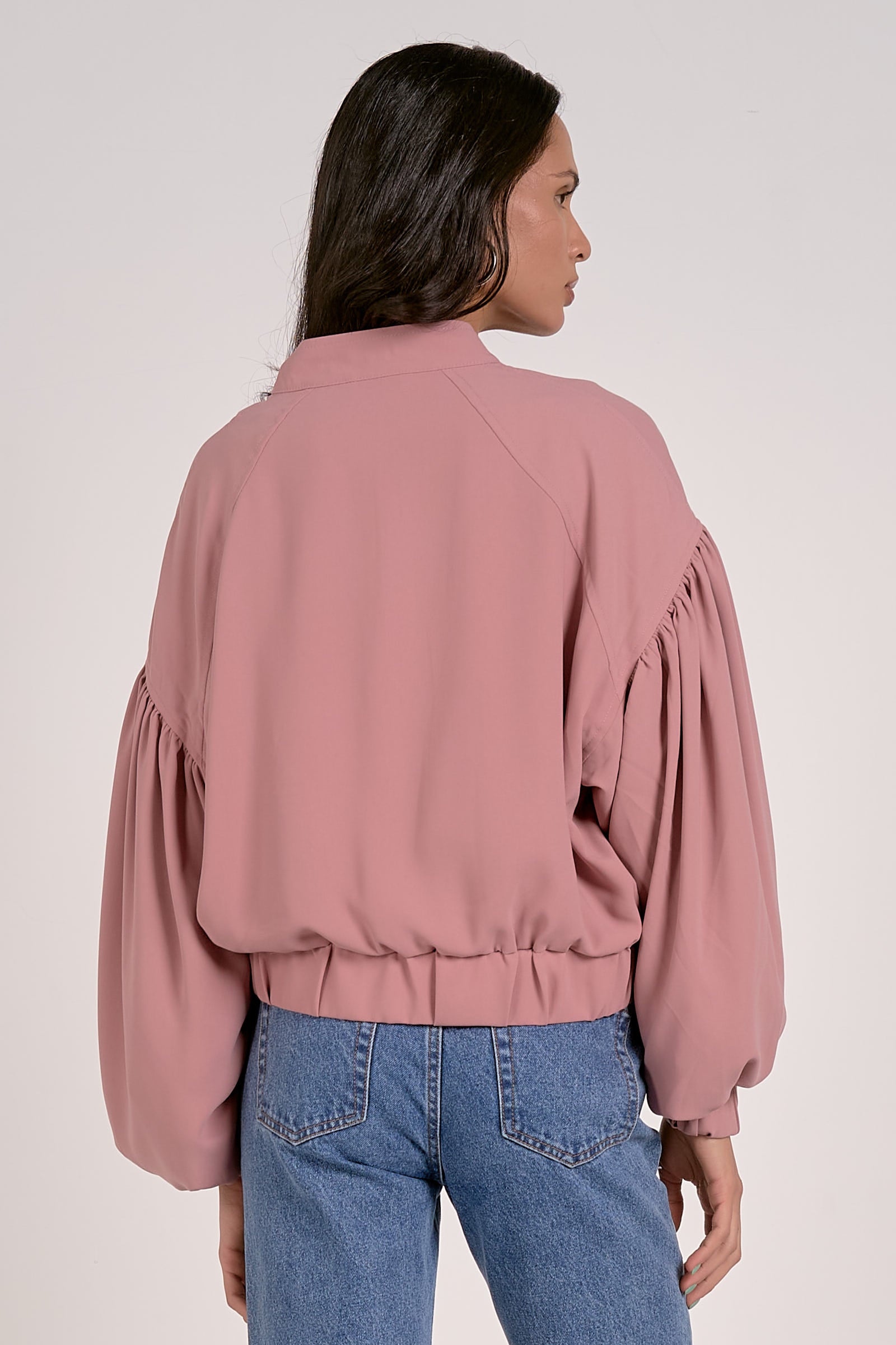 Stylish Mauve Balloon Jacket for Women - Trendy Winter Coat with Puffy Sleeves | Perfect for Outdoor Activities, Casual Wear & Fashion Street Style