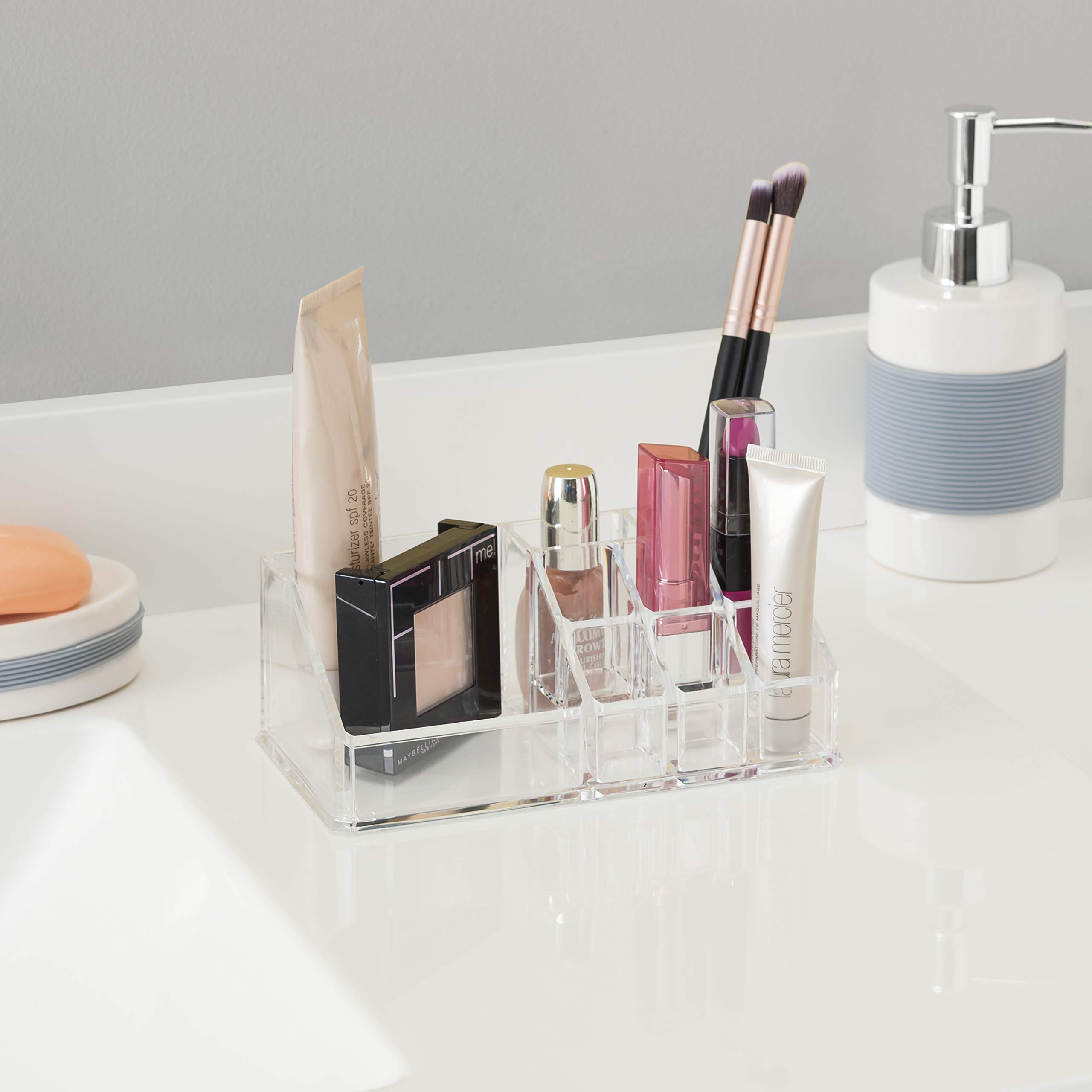 Home Basics MH01971 Medium Cosmetic Organizer - Makeup Storage Case for Bathroom, Vanity & Travel | Perfect for Organizing Lipsticks, Brushes & Beauty Products