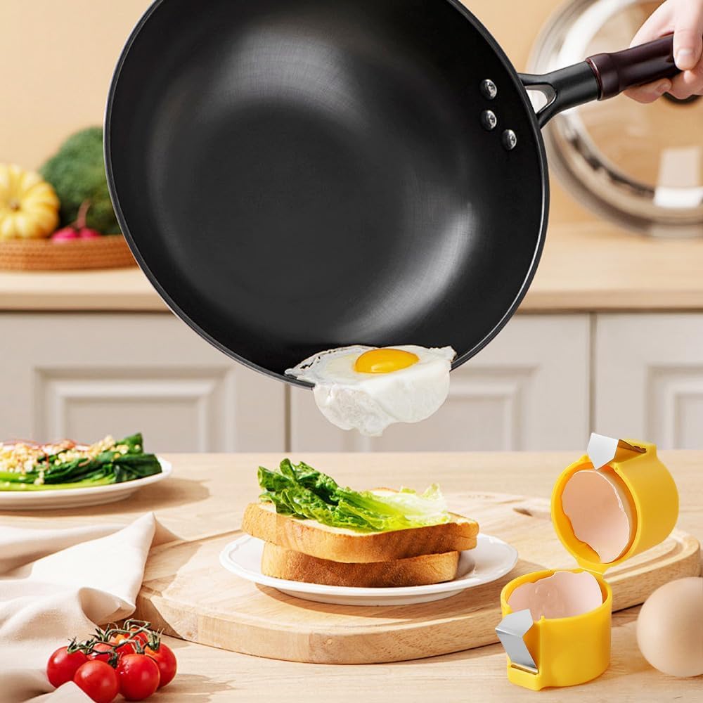 2025 New Egg Shell Opener - Handheld Multifunctional Egg Cracker Tool for Raw Eggs | Egg Breaker, Cutter & Separator for Cooking, Baking, Camping & Kitchen Use (3-Piece Set)