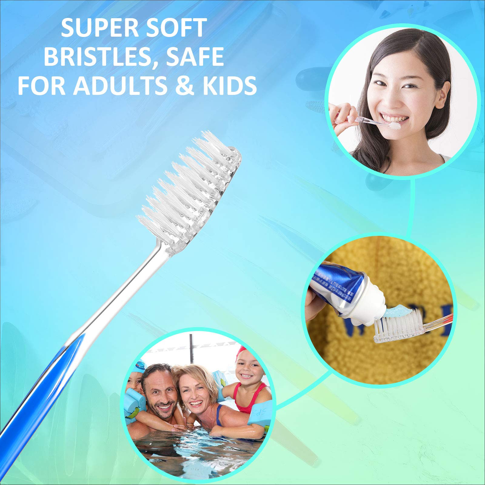 Disposable Toothbrushes Individually Wrapped - Medium Soft Bristle Manual Toothbrush Set for Adults & Kids - Travel Toiletries Essentials (200 Pack, 4 Colors) - Perfect for Travel, Camping, Hotels, and Emergency Kits