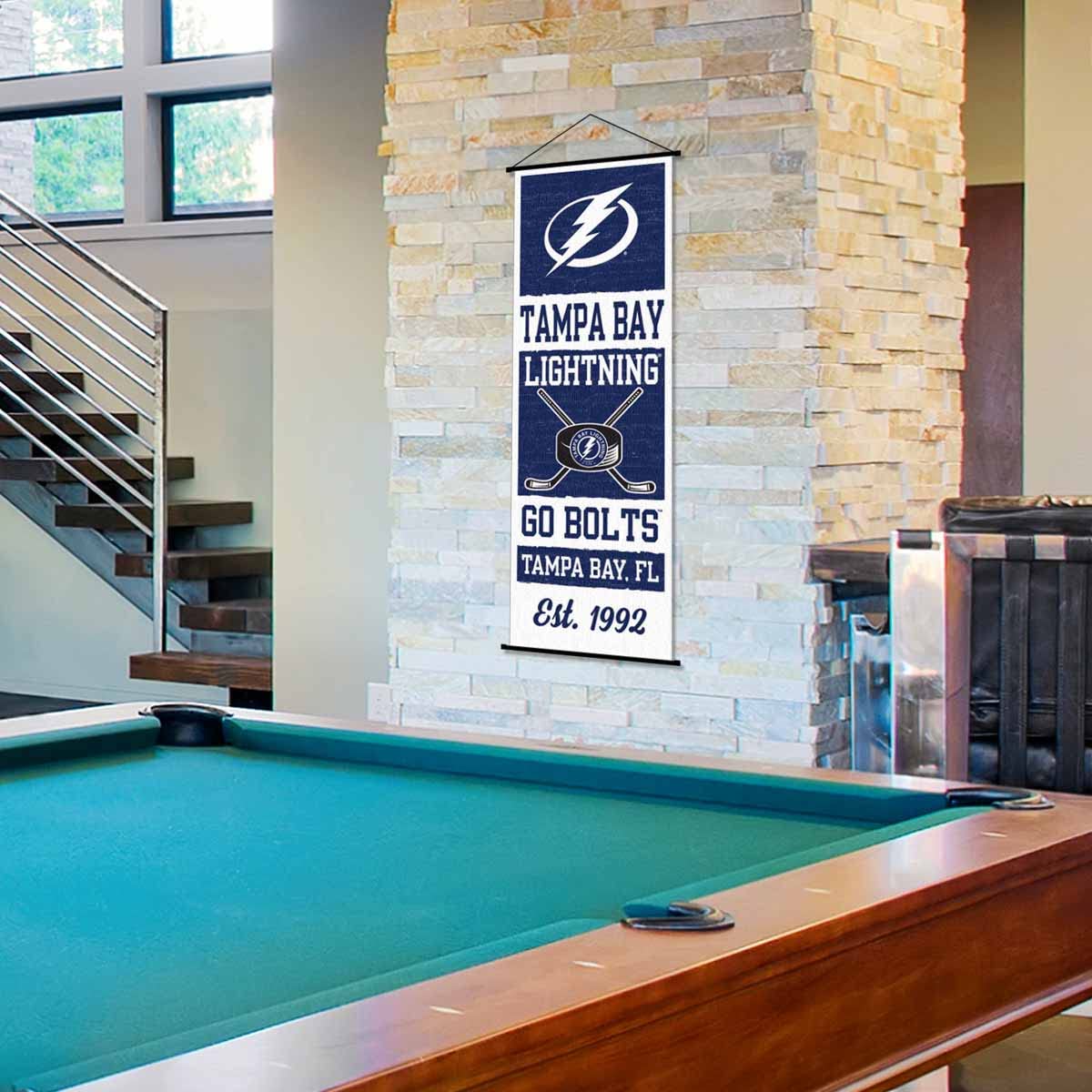 Tampa Bay Lightning NHL Team Banner and Scroll Sign - Perfect for Game Room, Sports Bar, and Fan Cave Decor