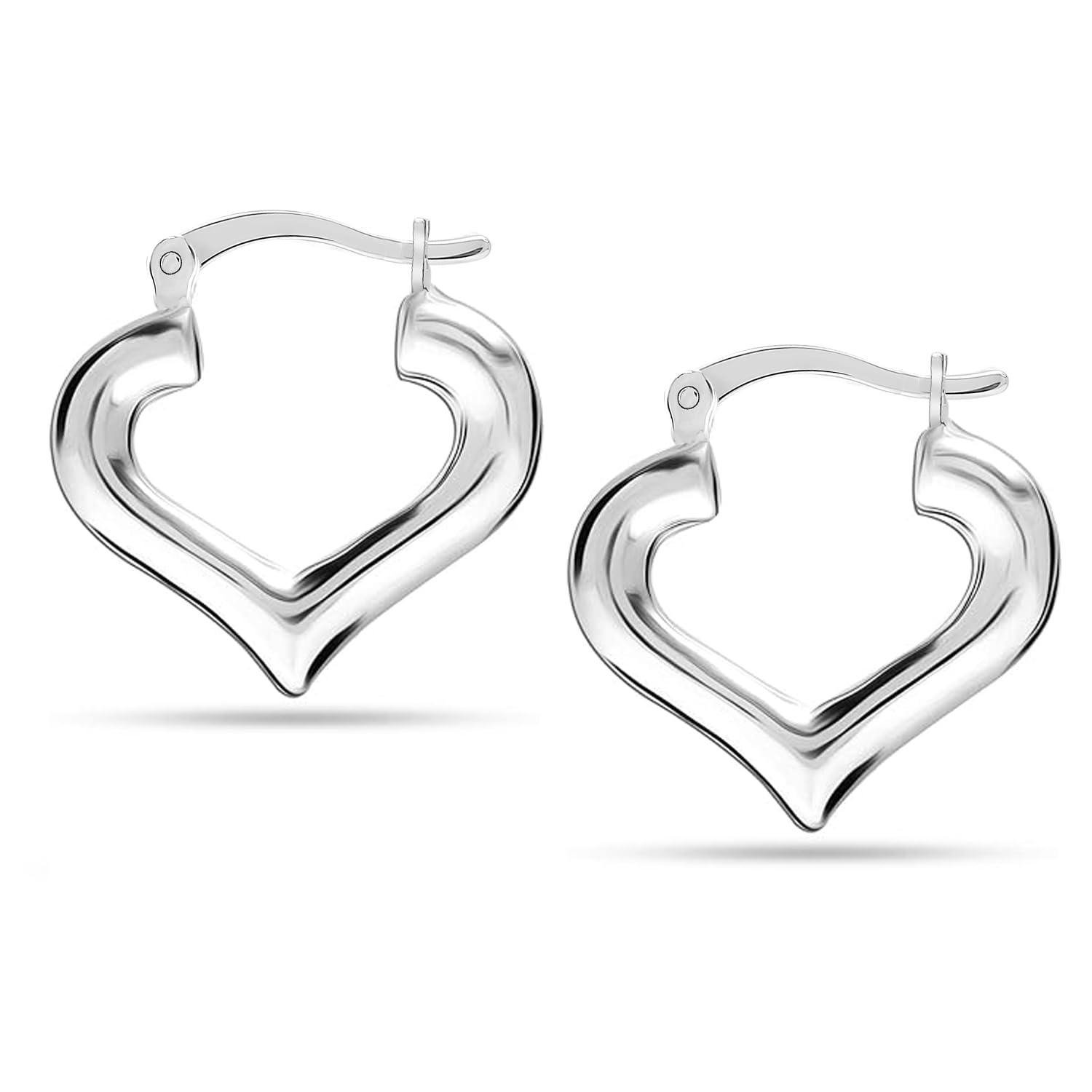 LeCalla Sterling Silver Hoop Earrings for Women - Lightweight Chunky Hollow Hoops | Handmade Electroform Italian Design Click-Top Earrings | Perfect for Everyday Wear, Parties & Special Occasions