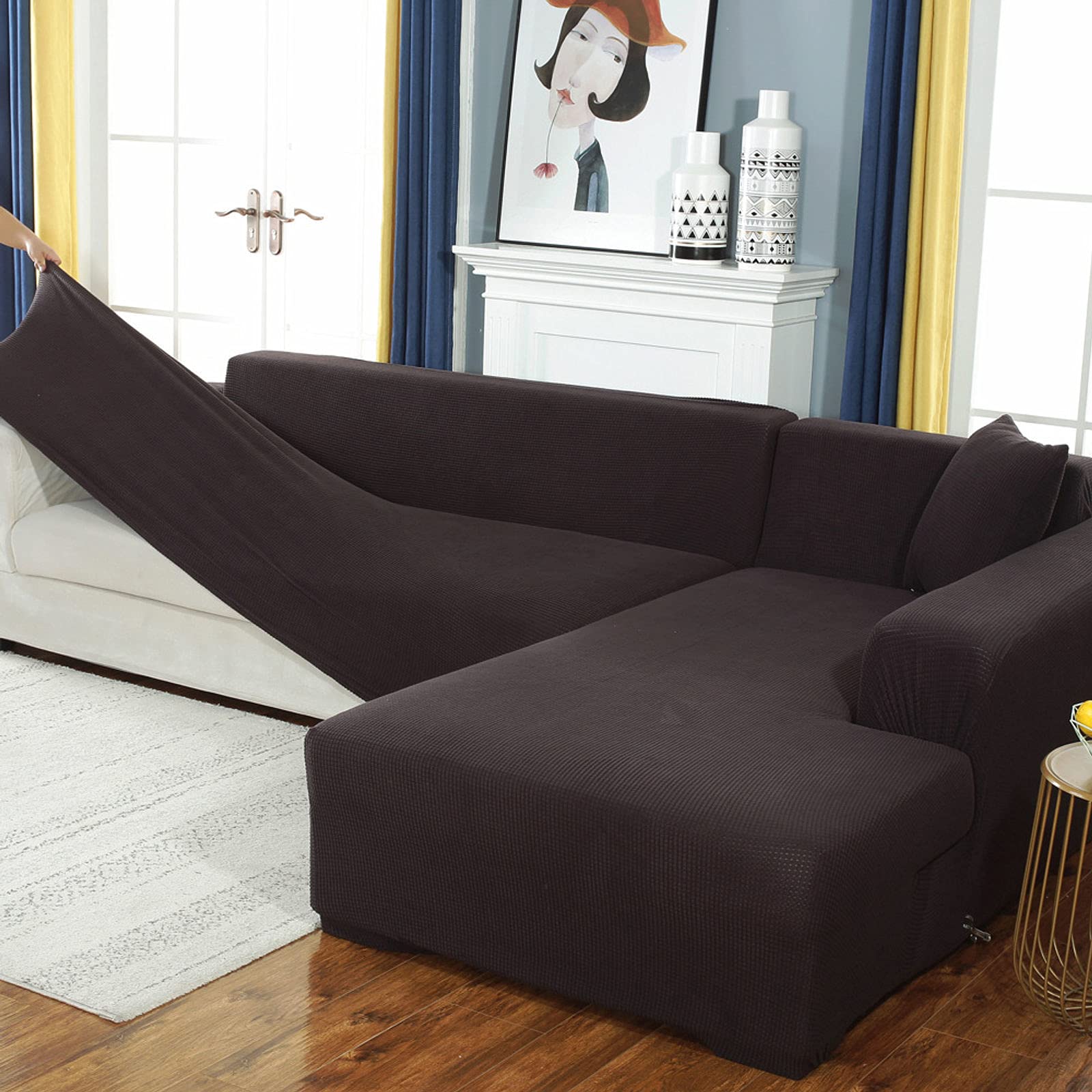 JHLD High Stretch Sofa Slipcover - Universal Spandex Couch Cover with Non-Slip Design for Medium & Large Sofas - Perfect for Pet Owners with Dogs & Cats - Living Room Furniture Protection & Home Decor Upgrade