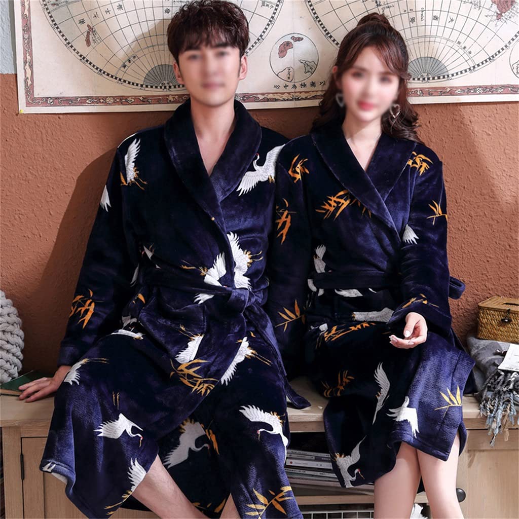 UXZDX CUJUX Women's Flannel Robe & Nightgown Set - Extra Long Thick Warm Winter Bathrobe for Women, Soft Cozy Loungewear for Home, Spa & Relaxation (Color A, Size XL)