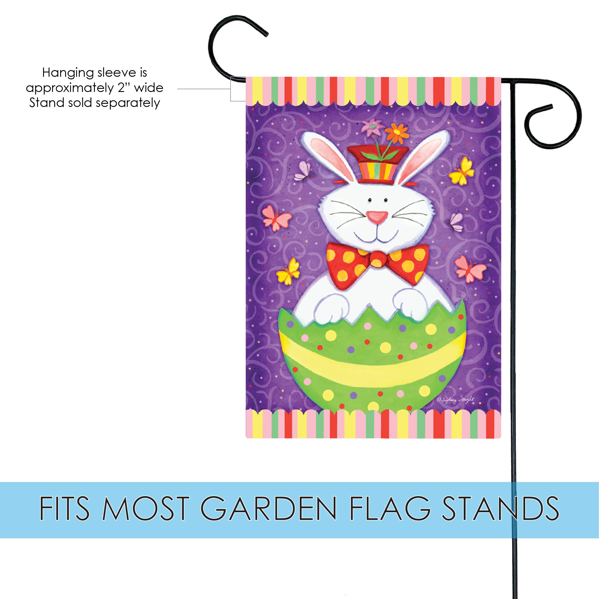 Toland Home Garden 112567 Double Sided Easter Bunny Surprise Garden Flag - 12x18 Inch Outdoor Decorative Flag for Yard, House & Spring Celebrations - Perfect for Easter Decor, Front Porch Display & Seasonal Festivities