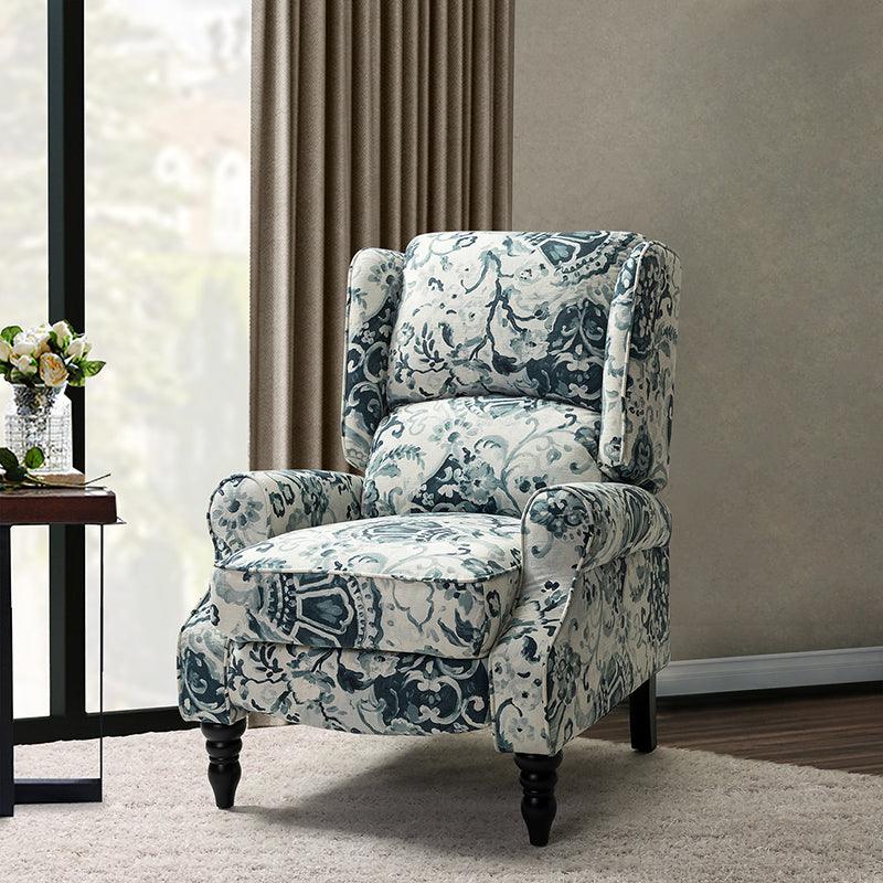 Erdeni Upholstered Manual Wingback Recliner Chair - Comfortable Living Room Armchair with Smooth Reclining Mechanism - Perfect for Home Theater, Reading Nook & Relaxation