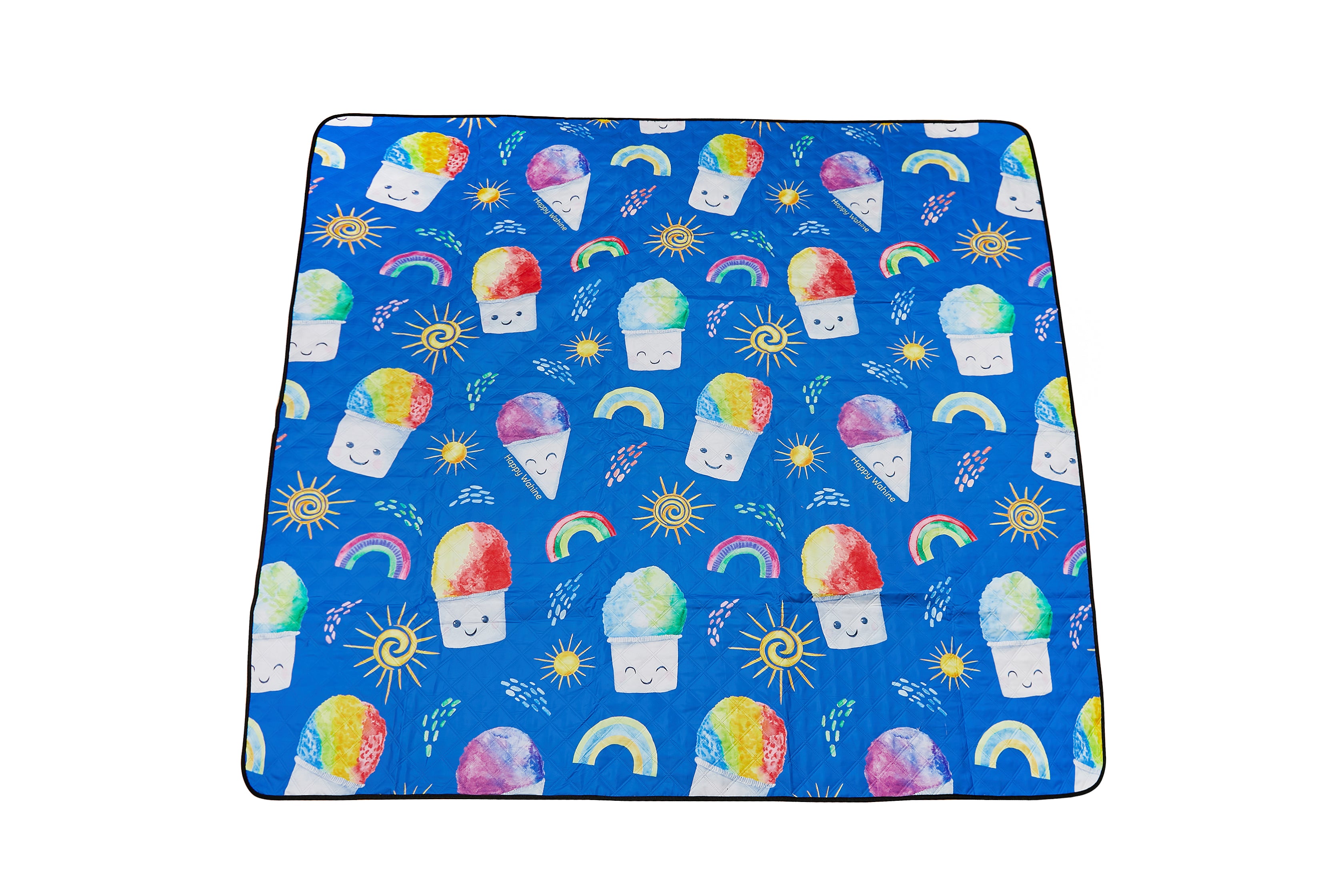 Premium Sand-Free Beach Mat for Summer - Quick Dry & Portable Shave Ice Blue Design - Perfect for Picnics, Camping, and Beach Vacations