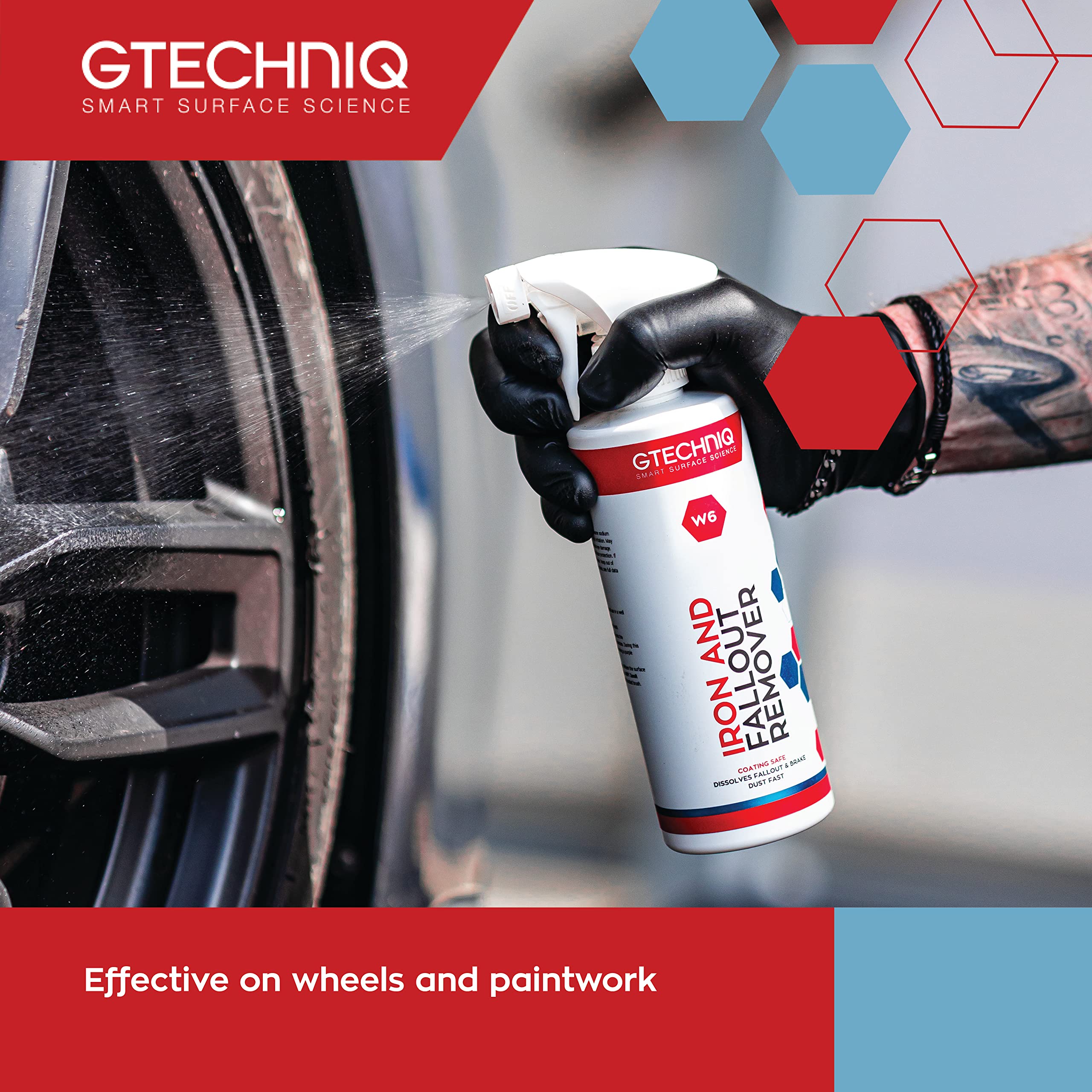 Gtechniq W6 Iron & Fallout Remover - Safe Brake Dust Degreaser for Car Wheels, Rims & Paintwork | 5L Bottle | Protects Ceramic Coatings | Perfect for Detailing & Auto Maintenance