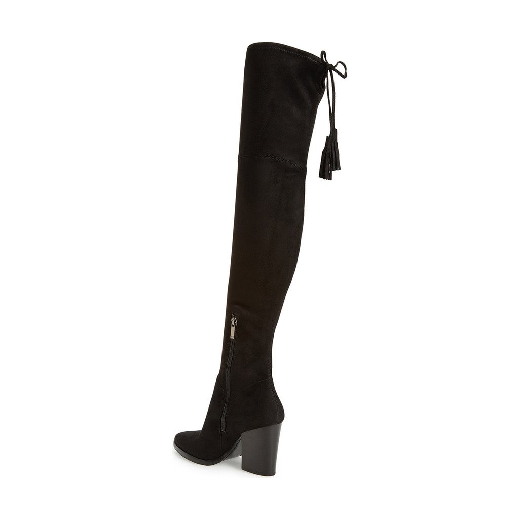 YDN Women's Over The Knee Thigh High Boots - Chunky Block Heel Suede Fringe Tall Booties for Fall & Winter Fashion | Perfect for Parties, Night Out & Casual Wear
