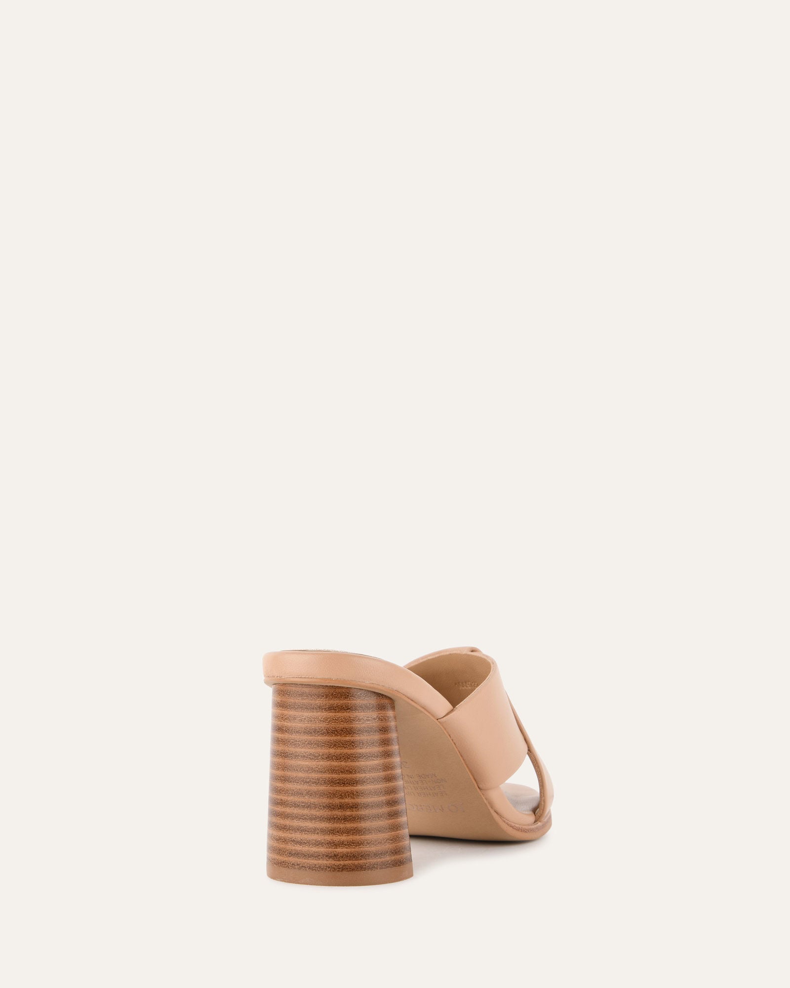 Carrie Mid Heel Sandals - Women's Beige Leather Summer Dress Sandals for Weddings, Parties & Office Wear