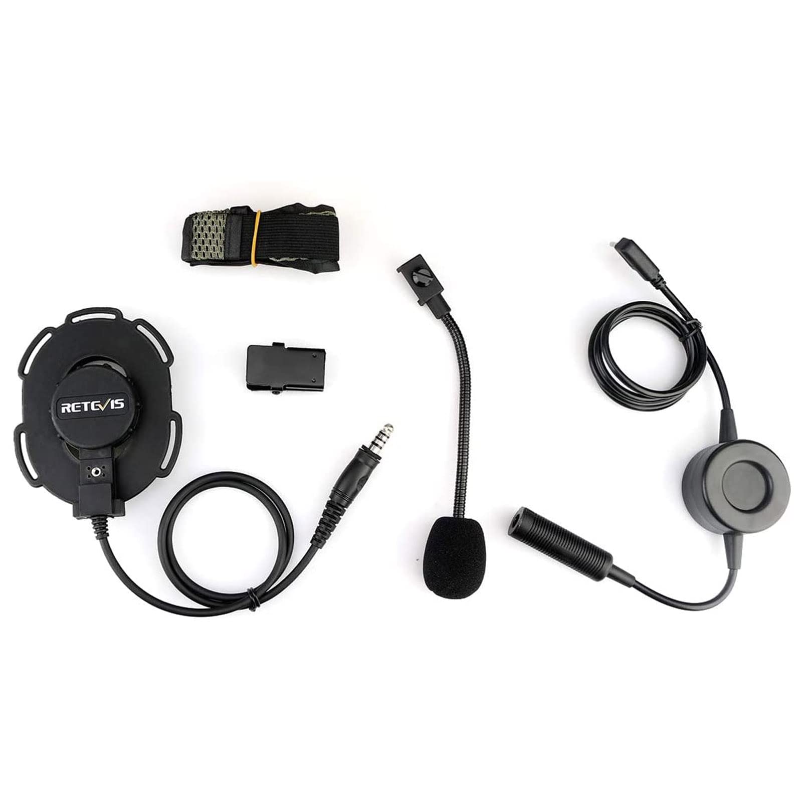 Retevis Tactical Military Headset with Mic - Walkie Talkie Headset Compatible with RT21 H-777 RT68 RT85 RT86 & Baofeng UV-5R 5RM BF-F8HP Samcom Radios - 2 Way Radio Headset for Airsoft, Hunting, Security & Outdoor Adventures (1 Pack)