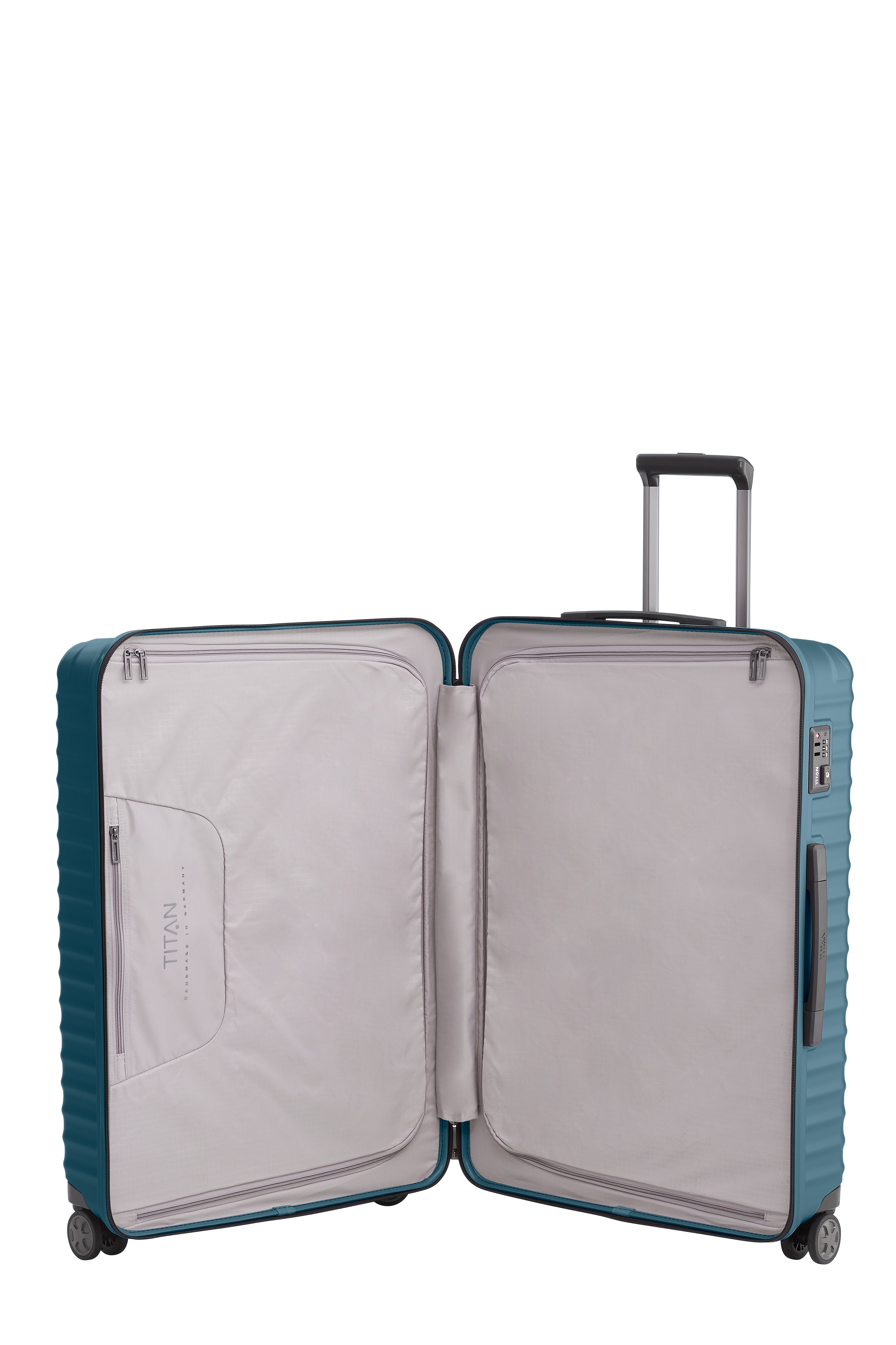 Titan LITRON Trolley L Large Luggage - Premium Expandable Suitcase with 360° Spinner Wheels for Travel, Business & Vacation (Black) - Perfect for Airlines, Road Trips & International Adventures