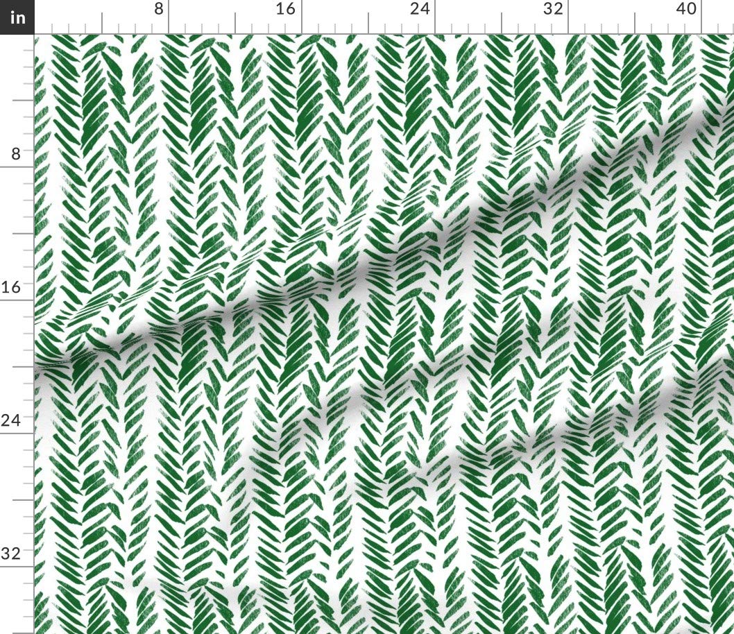 Premium Spoonflower Fabric - Green Brush Boho Print on Petal Signature Cotton by The Yard | Perfect for Sewing, Quilting, Apparel, DIY Crafts & Home Decor | Bohemian Style Fabric for Dresses, Curtains & Pillow Covers