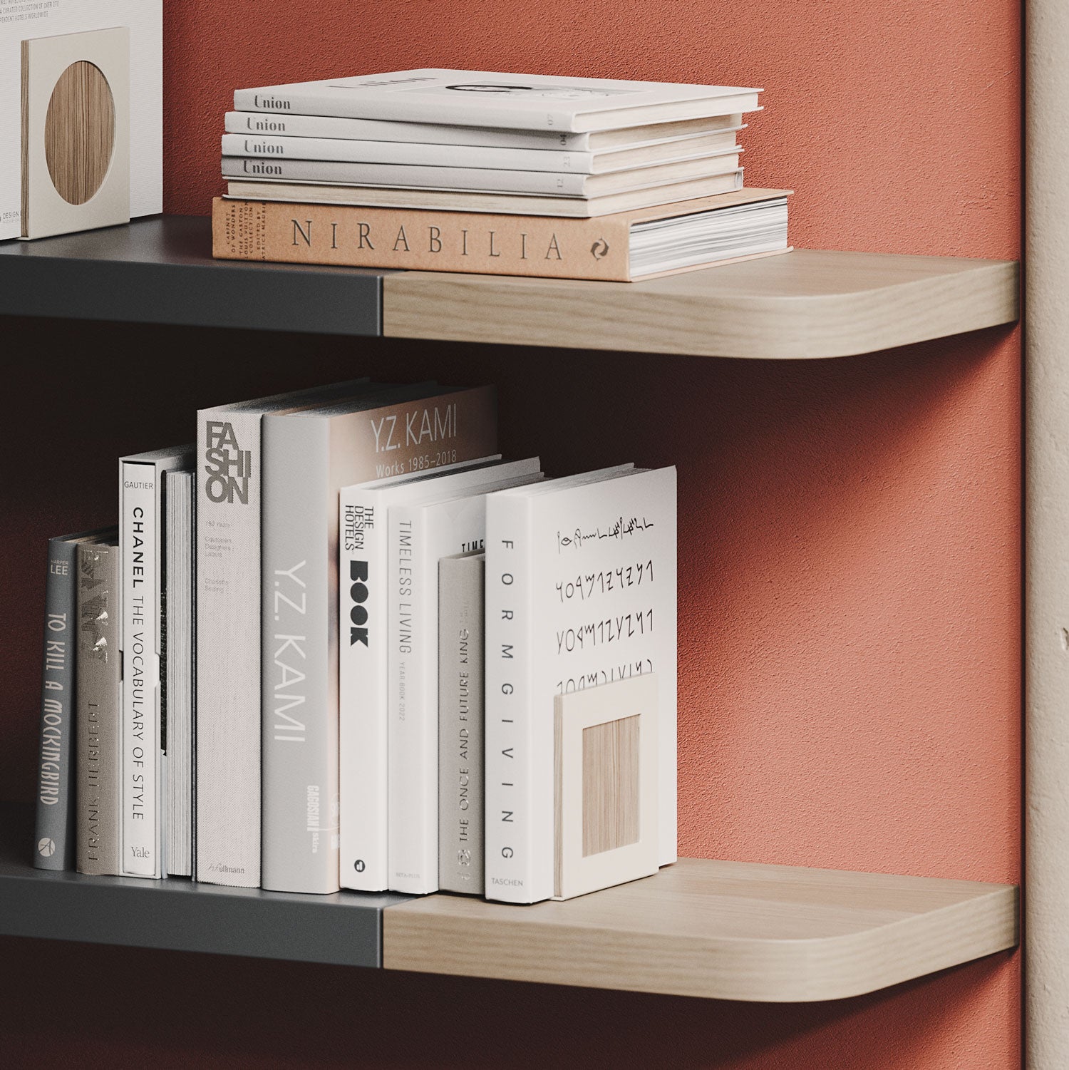 Aksel RADius Glazed White Oak Floating Shelf - Modern Wood Wall Shelf for Living Room, Kitchen, Bathroom & Office Decor