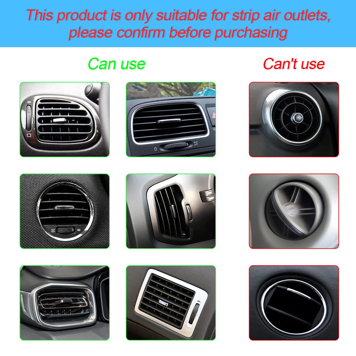 20PCS Universal Waterproof Bendable Car Air Vent Trim Decoration Strip - Gold AC Vent Outlet Cover for Most Vehicles | Car Interior Accessories & Styling Upgrade