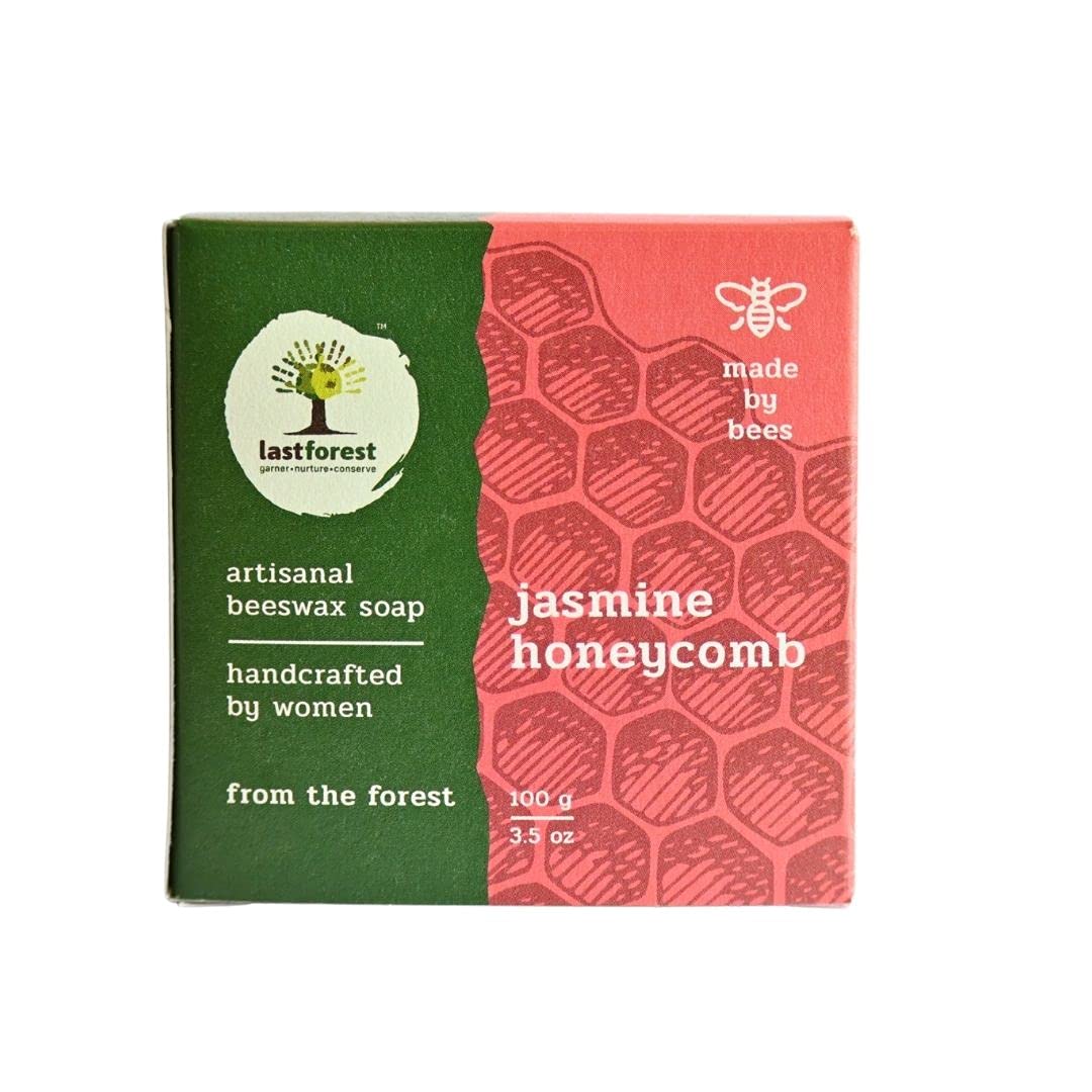 Last Forest Beeswax Soap (3.5oz) - 100% Natural Handmade Herbal Soap for Glowing Skin | Moisturizing with Pure Beeswax | Handcrafted Bath Bar for Men & Women | Jasmine Scented | Perfect for Daily Skincare & Relaxing Bath Time