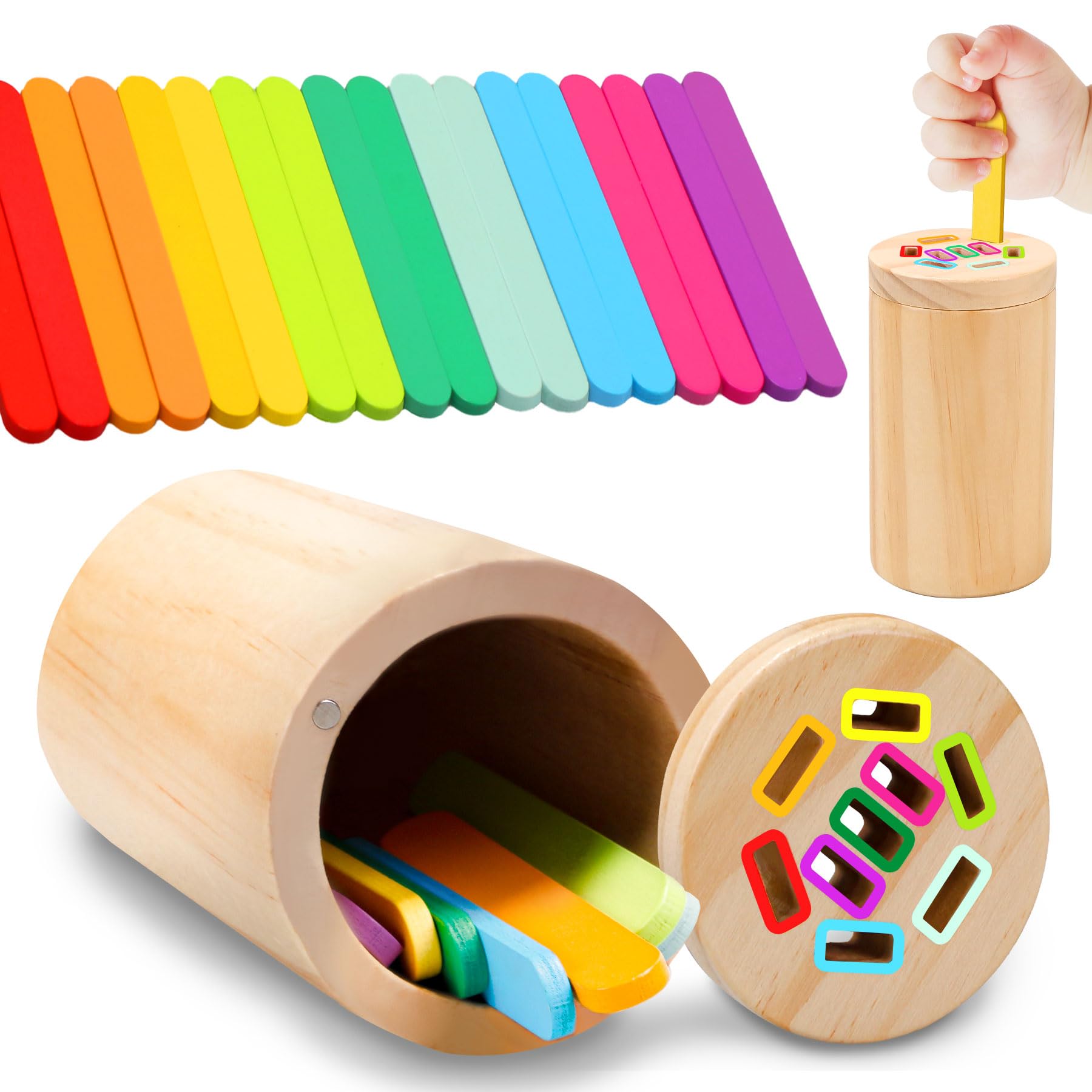 Montessori Toys for 1 2 3 Year Old - Color Sorting Sensory Toys for Toddlers, Fine Motor Skill Learning Toys, Matching & Sorting Games for 12-18 Month Old Baby Girls & Boys - Perfect for Early Childhood Development & Playtime Activities