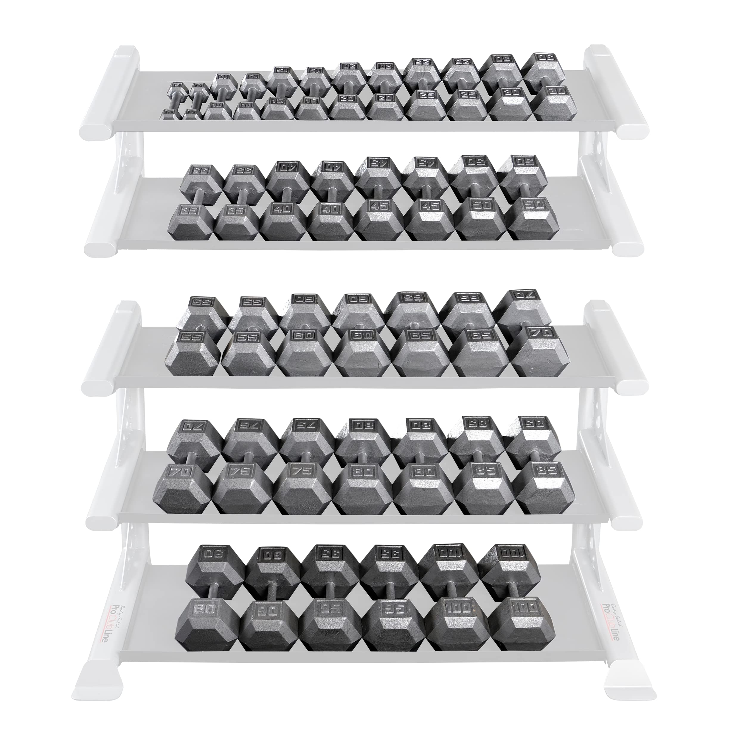 Body-Solid Cast Iron Hexagon Dumbbell Set - Adjustable Hand Weights for Men & Women - Strength Training & Bodybuilding Equipment for Home Gym - Perfect for Weight Lifting, CrossFit & Fitness Workouts