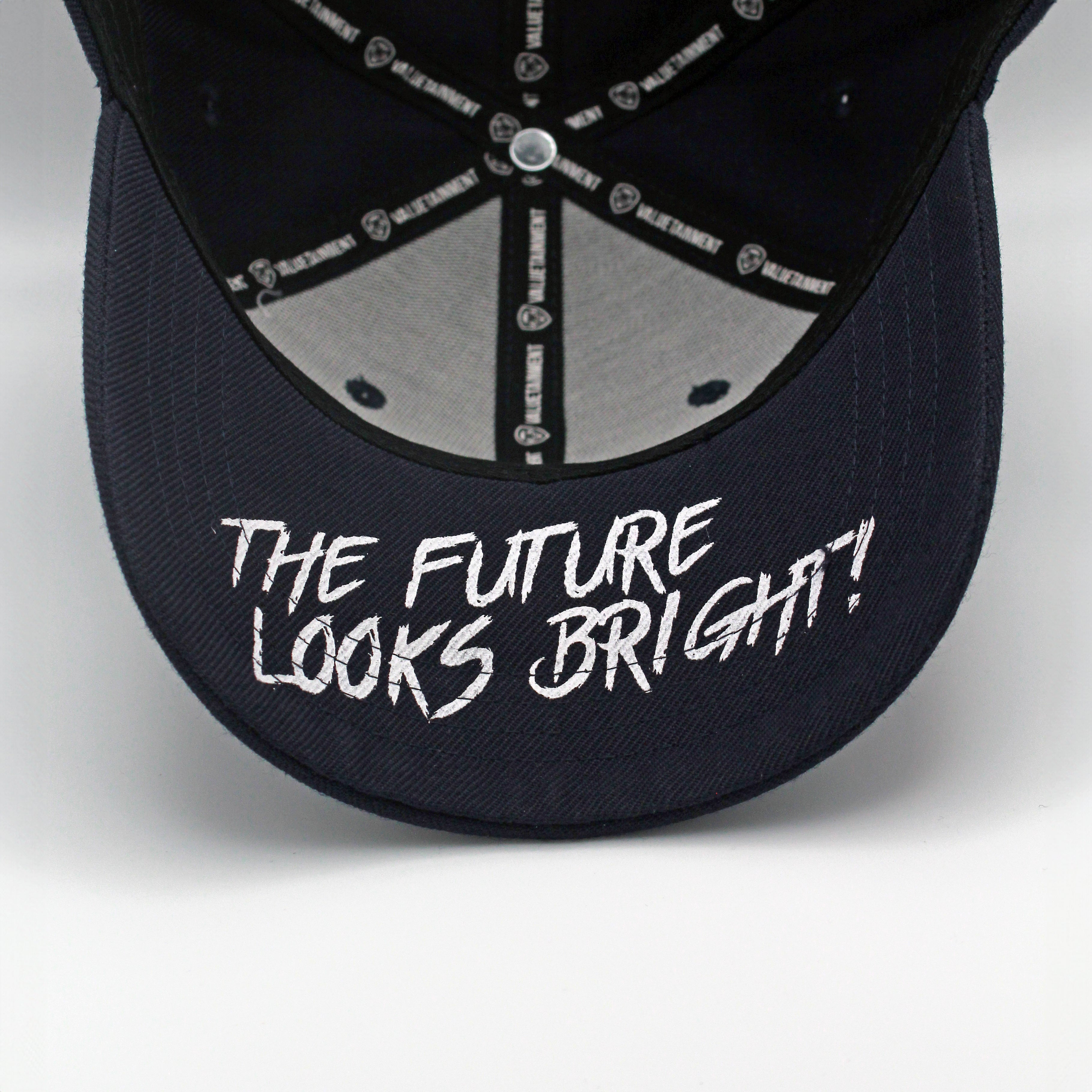 VT Shield Logo Future Looks Bright Navy Snapback Hat - Adjustable Baseball Cap for Men & Women - Perfect for Outdoor Sports, Casual Wear & Street Fashion