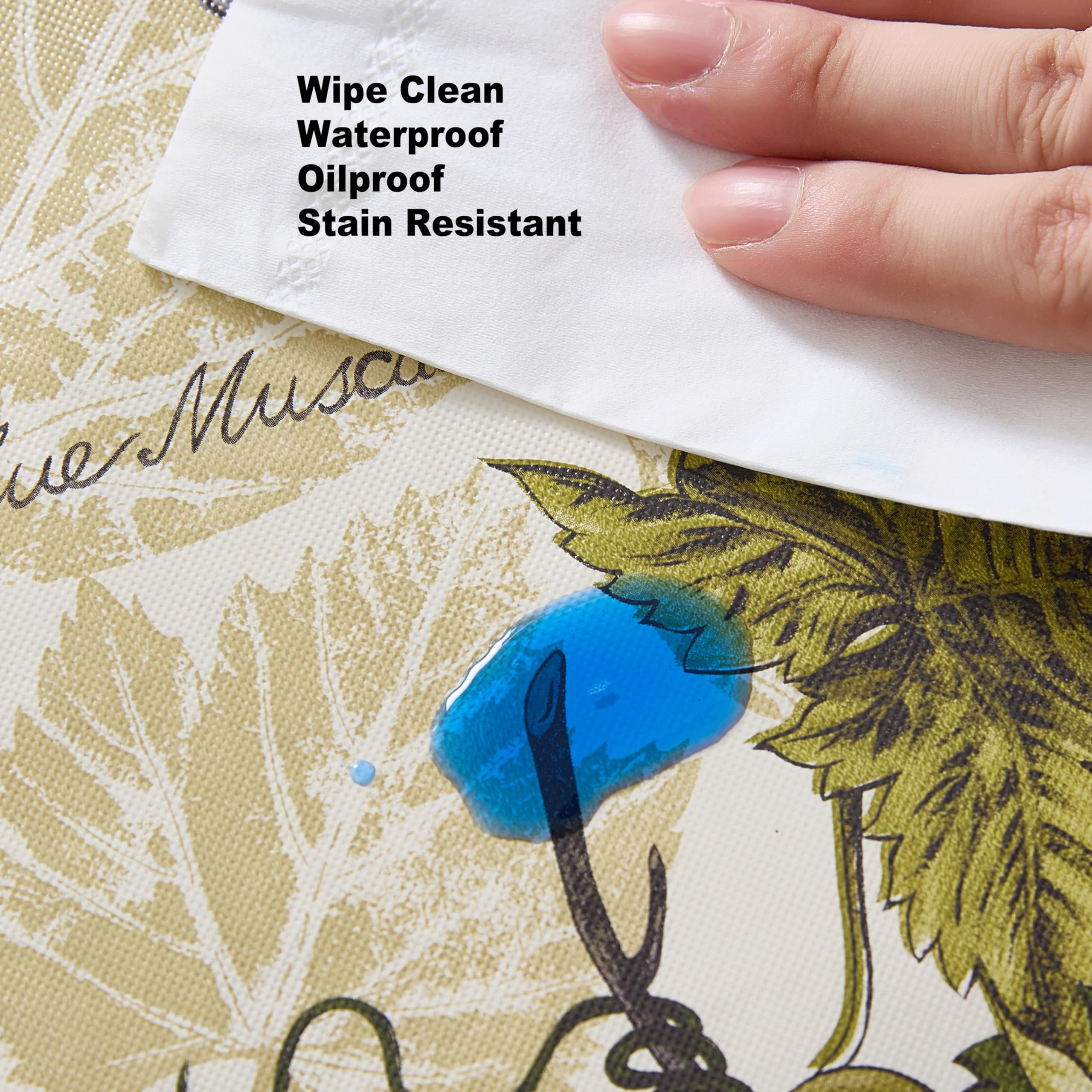 Newbridge 60 x 102 Inch Rectangle Vinyl Tablecloth - Waterproof Flannel Backing with Grapevine Print for Indoor/Outdoor Use | Perfect for Dining, Picnics, BBQs, Patio & Kitchen Decor