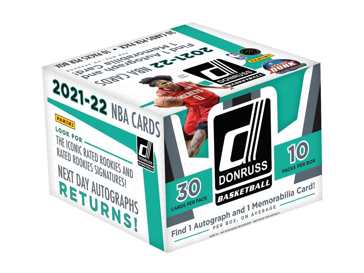 2021-22 Panini Donruss Basketball Hobby Box - 10 Packs of NBA Trading Cards for Collectors & Investors | Perfect for Sports Memorabilia Collections & Fantasy Basketball Fans
