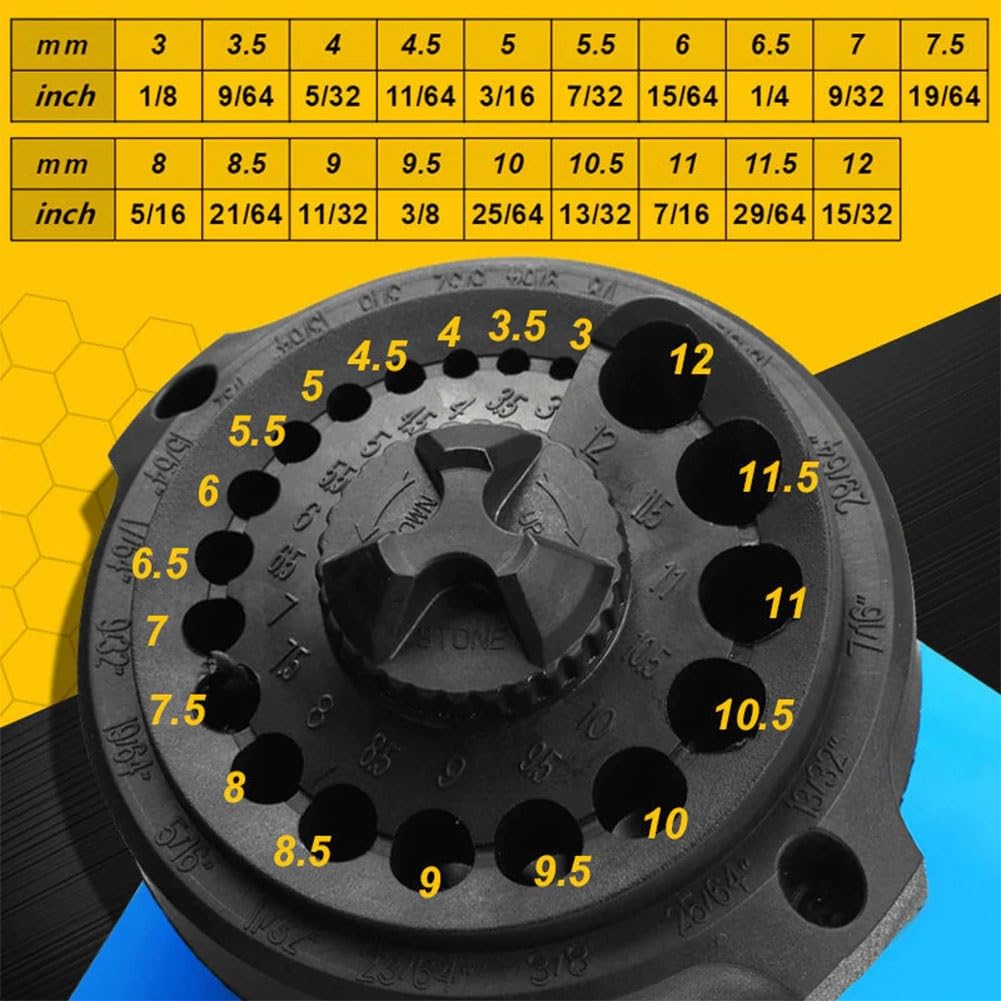 Power Drill Bit Sharpener for Twist Bits 3-12mm - High-Speed Steel, Masonry, Carbide, Cobalt & Tin-Coated Bits - Electric Grinding Machine for DIY, Woodworking & Metalworking Projects