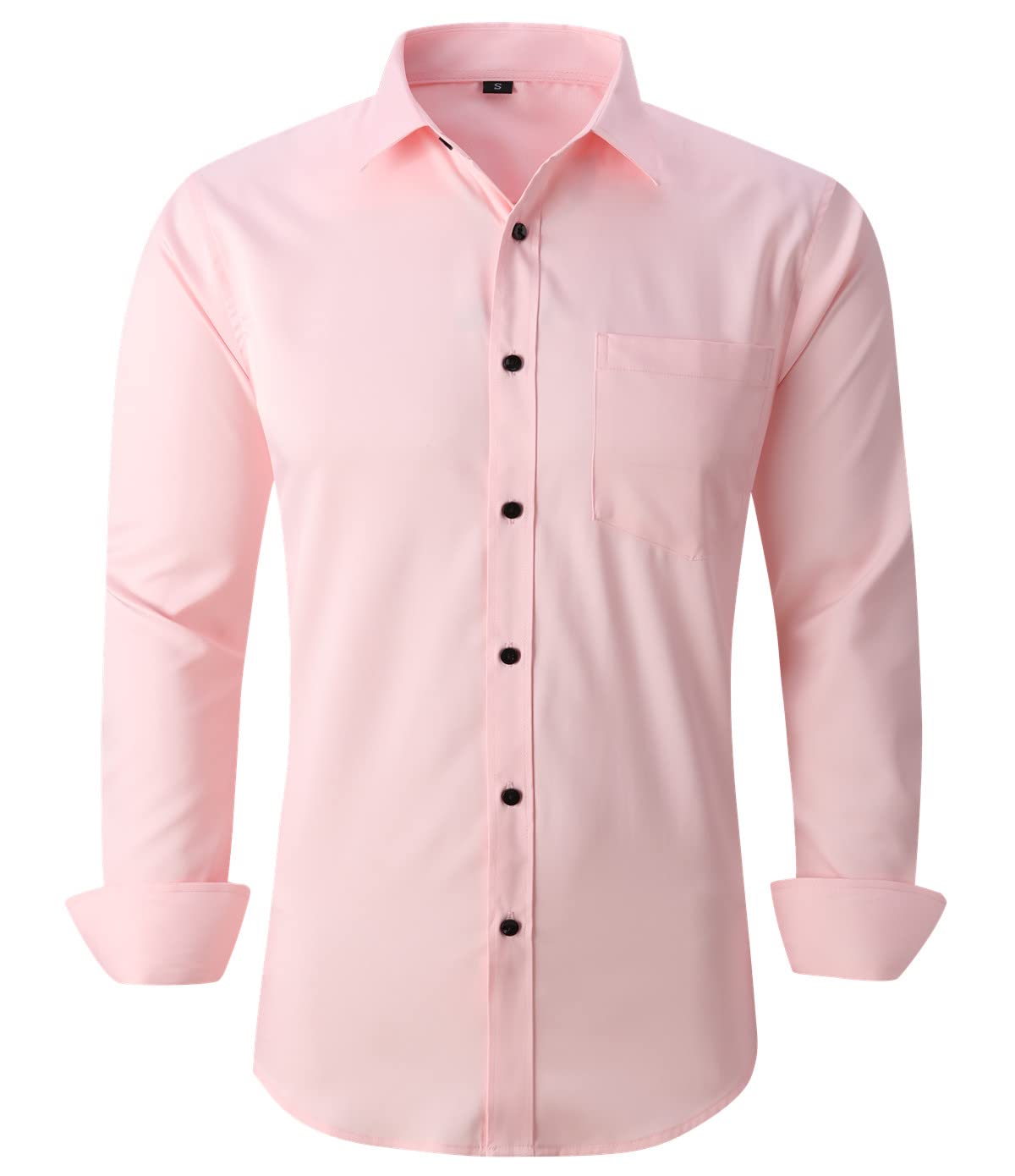 Premium Corfty Men's Long Sleeve Dress Shirt - Comfortable Regular Fit Stretch Wrinkle-Free Button Down Shirt for Business, Office & Formal Occasions