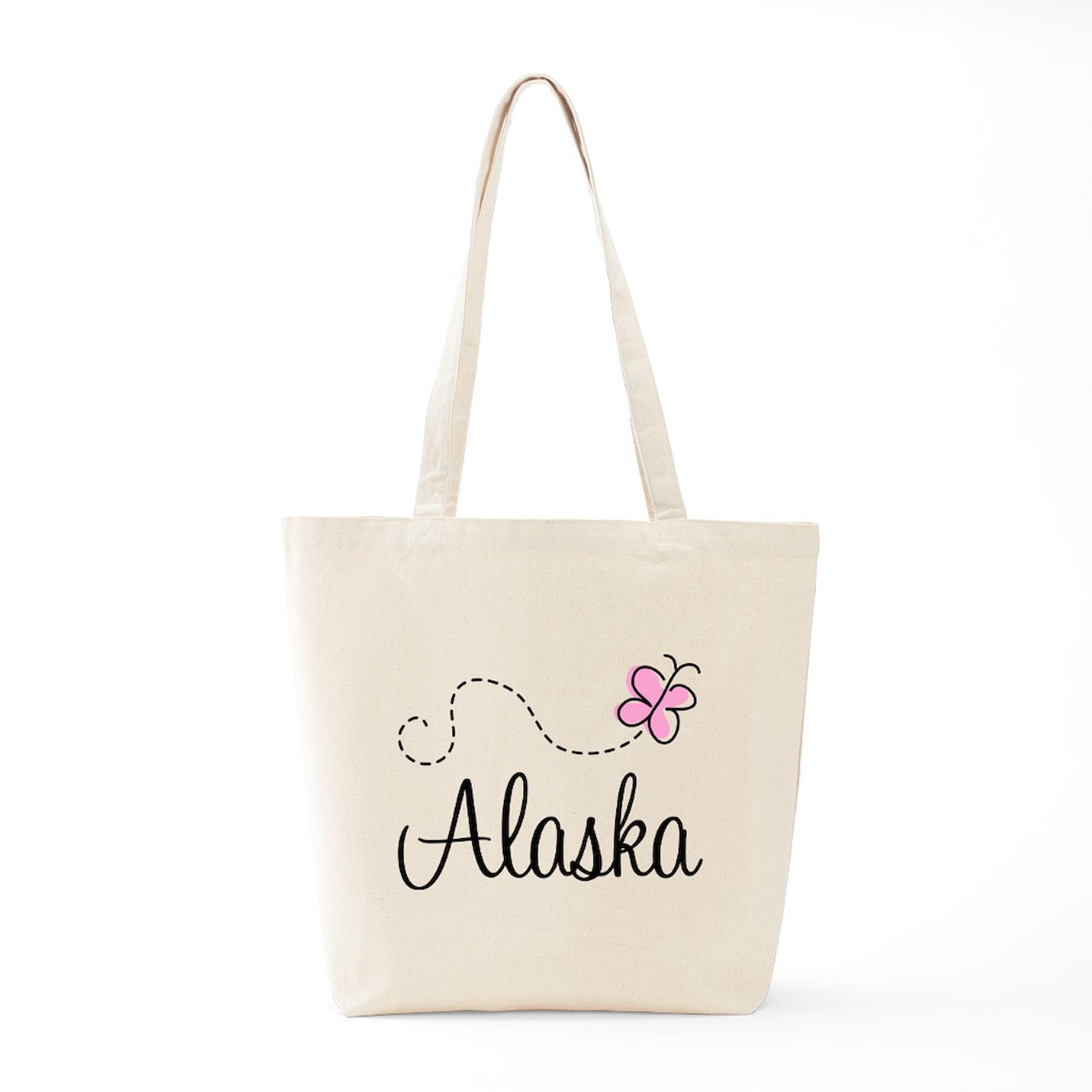 Pretty Alaska Tote Bag - Natural Canvas Reusable Shopping Bag for Groceries, Beach & Travel | Eco-Friendly Cotton Tote with Unique Alaskan Design