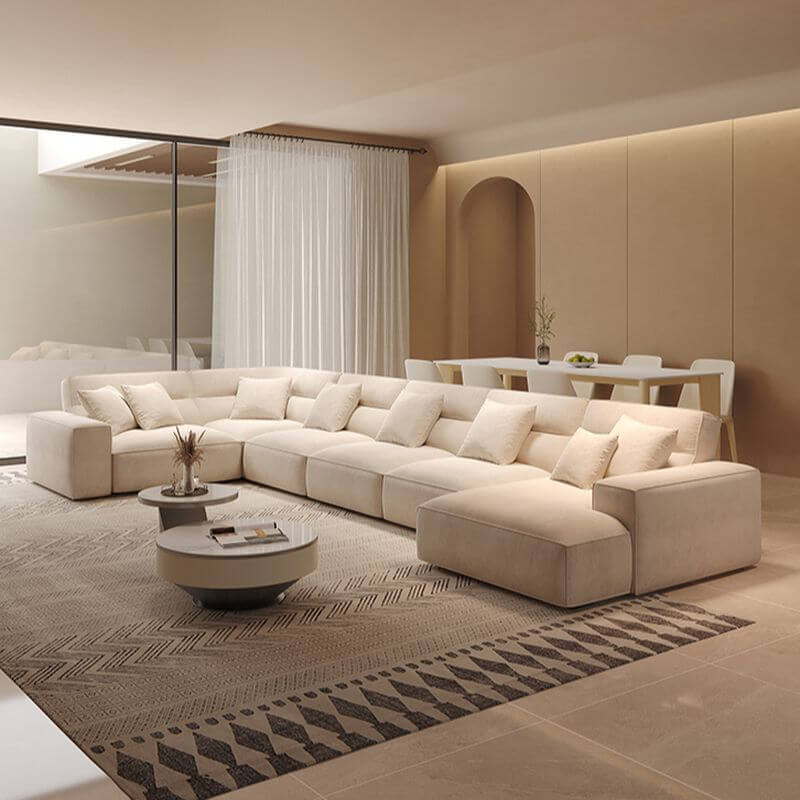 L-Shaped Right-Hand Facing Reclining Sofa with Concealed Support - Modern Sectional Couch for Living Room, Home Theater & Family Parlor Relaxation