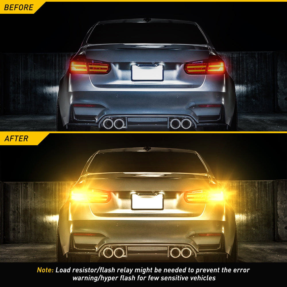 AUXITO Upgraded 1157 LED Bulb Amber Yellow - 400% Brighter 2057 2357 7528 BAY15D Replacement - Perfect for Front/Rear Turn Signals, Blinkers, Parking & DRL Tail Lights - Ideal for Cars, Trucks, SUVs & Motorcycles