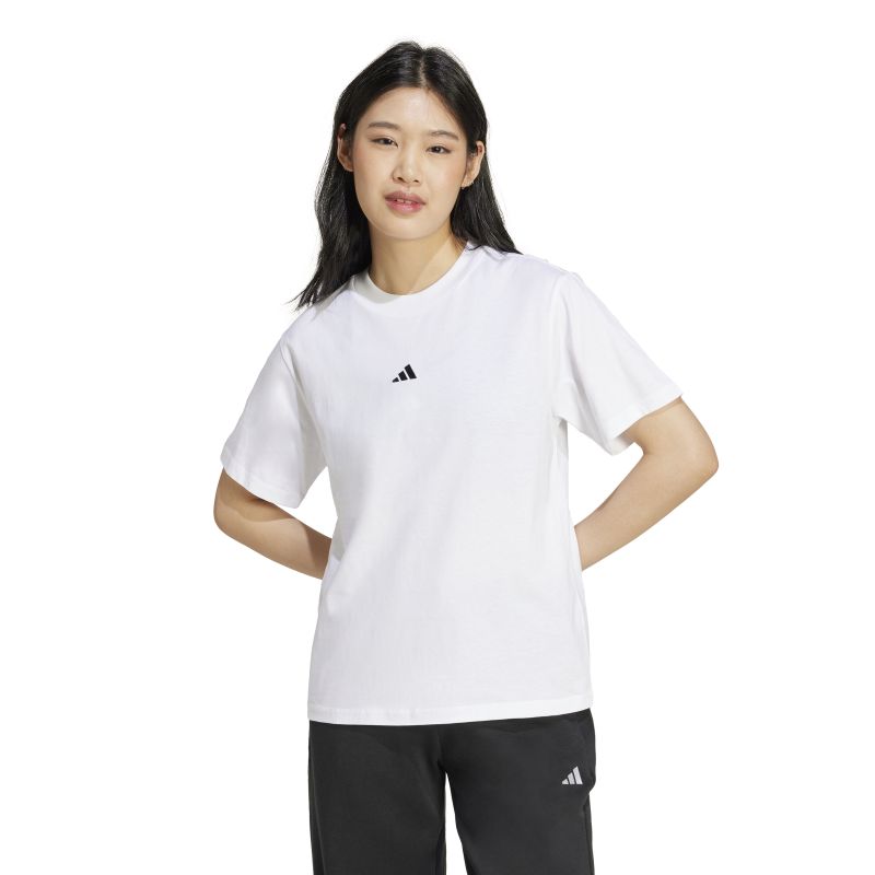 Adidas Women's Essentials Small Logo T-Shirt - Comfortable Casual Tee for Everyday Wear, Gym & Lounge