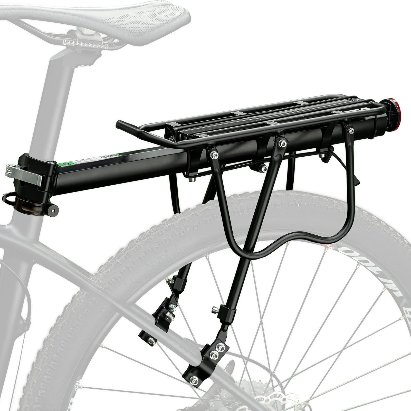 ROCKBROS Quick Release Rear Bike Cargo Rack - Heavy Duty 165lbs Capacity Mountain Bicycle Luggage Carrier for Commuting, Touring & Outdoor Adventures