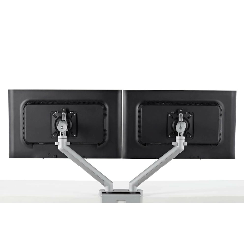 Dual Monitor Mount Stand for Computer Screens - Adjustable Ergonomic VESA Desk Clamp for Home Office & Gaming Setup (CBS Flo Model)
