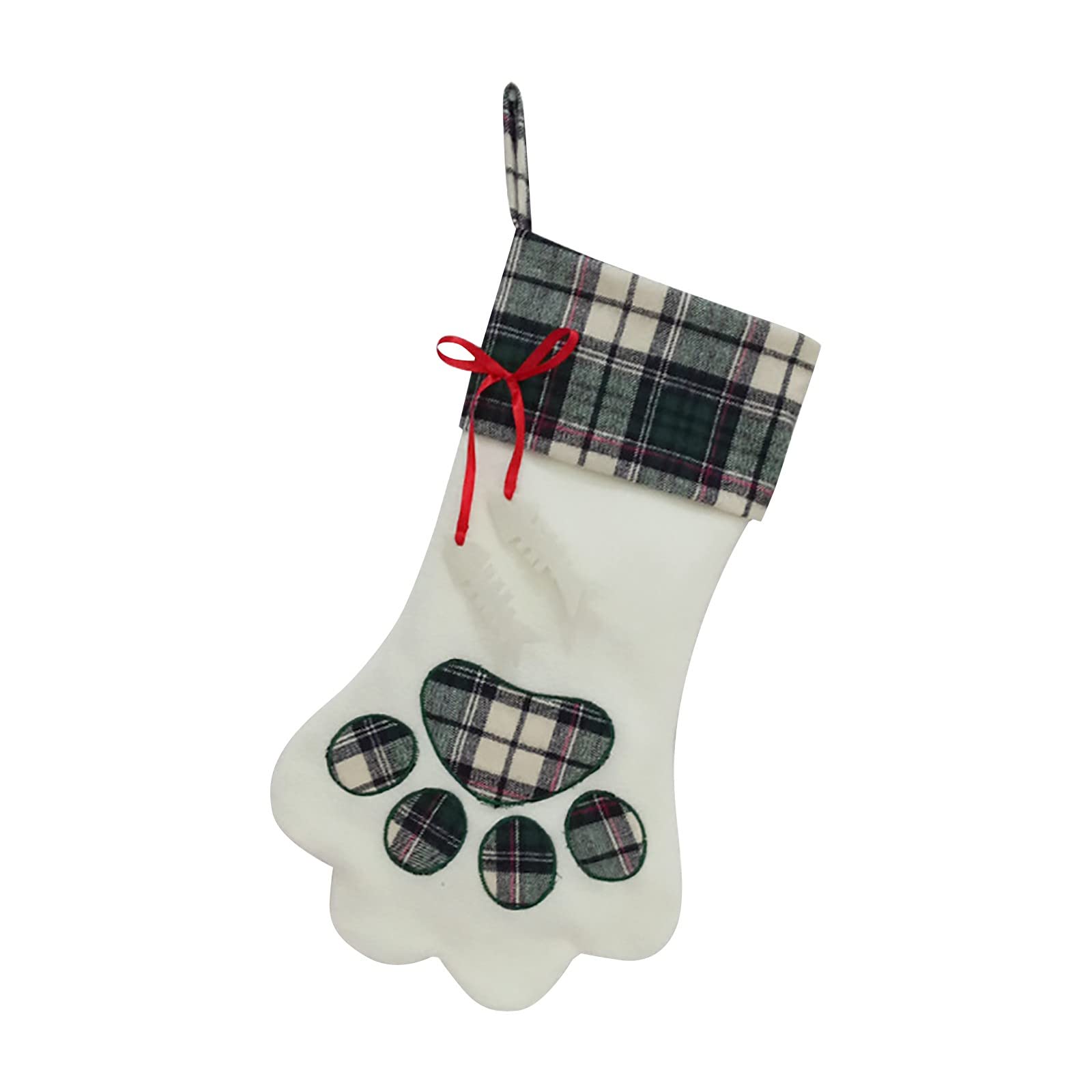 Christmas Stockings for Pets - Dog & Cat Paw Hanging Stockings, Fireplace & Window Decor, Stained Glass Sun Catchers - Holiday Home Decor (Blue, One Size) - Perfect for Fireplace Mantel & Gift Exchange