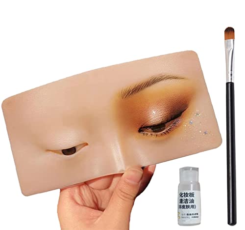 Professional Makeup Practice Eyes with 1PC Cleansing Oil & 1PC Eyeshadow Brush - Perfect for Beginners, Cosmetology Students & Makeup Artists - Ideal for Home Practice, Salon Training & Beauty School Classes