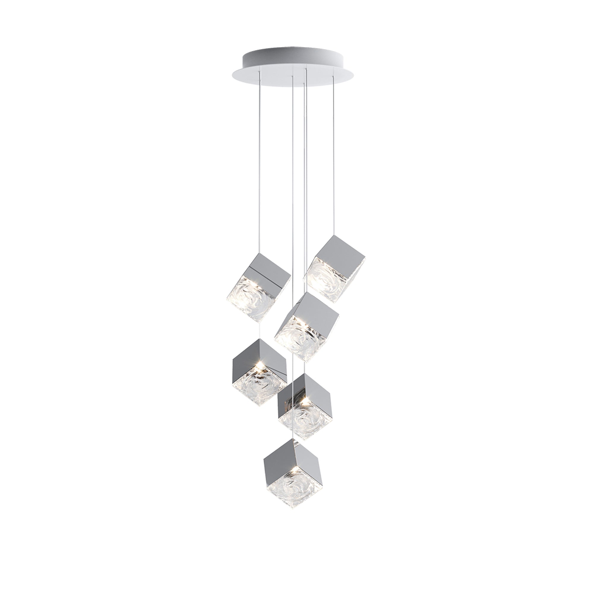 Modern Square Art Glass Chandelier - Elegant Ceiling Light Fixture for Dining Room, Living Room & Bedroom Decor | Energy Efficient LED Lighting for Home & Office